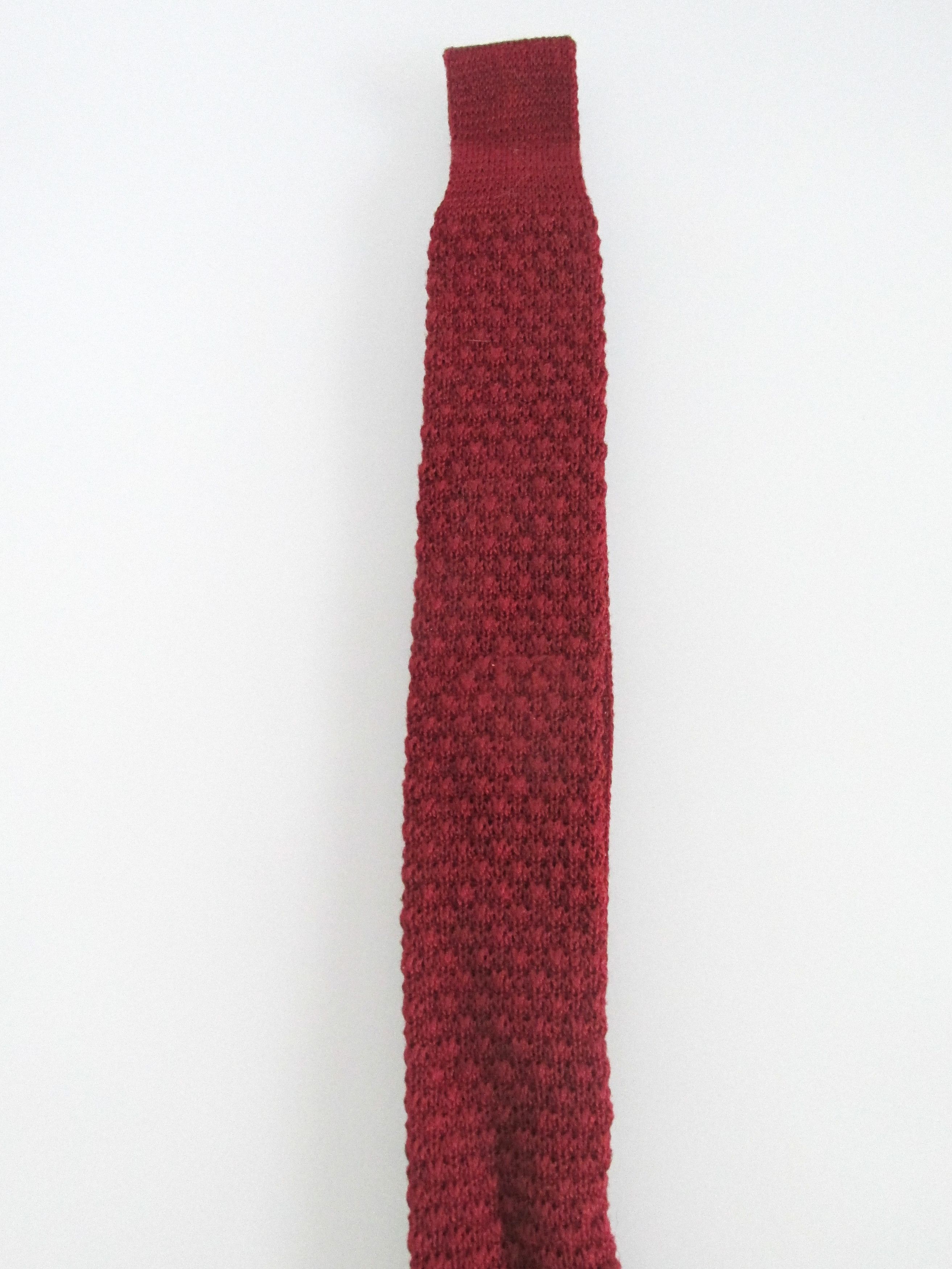 Other Flat/Square Bottom Vintage Men's Cotton Knit Tie Size ONE SIZE - 3 Thumbnail