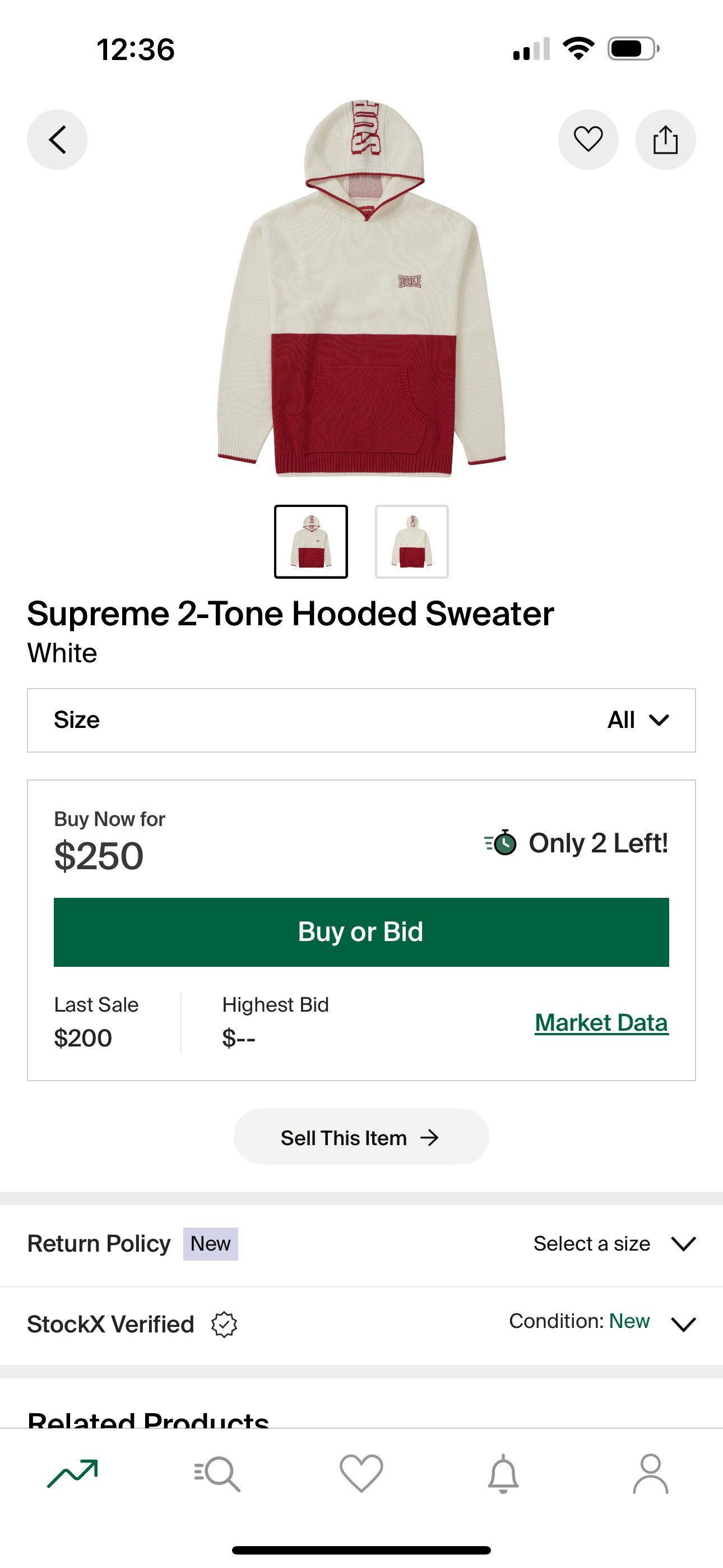 Supreme Supreme 2-Tone Hooded Sweater Size US L / EU 52-54 / 3 - 1 Thumbnail