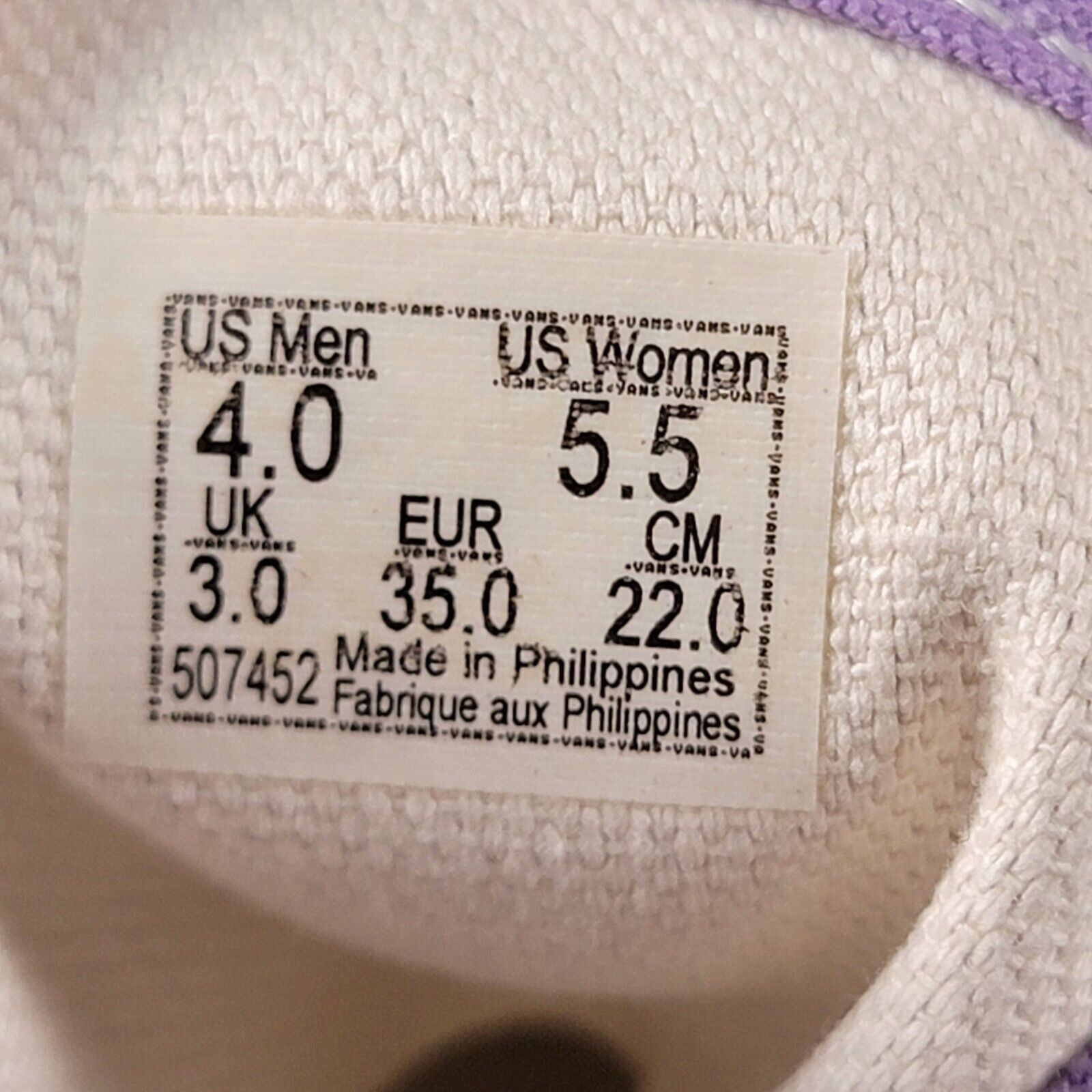Vans Vans Authentic Chalk Violet Skateboarding Shoes Sz 4M 5.5W Size US 5.5 / IT 35.5 - 7 Thumbnail