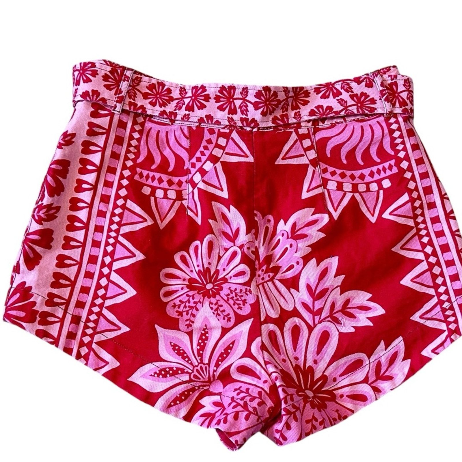 Farm Rio NWT Farm Rio Flora Tapestry Shorts in Red Size 32" / US 10 / IT 46 - 5 Thumbnail