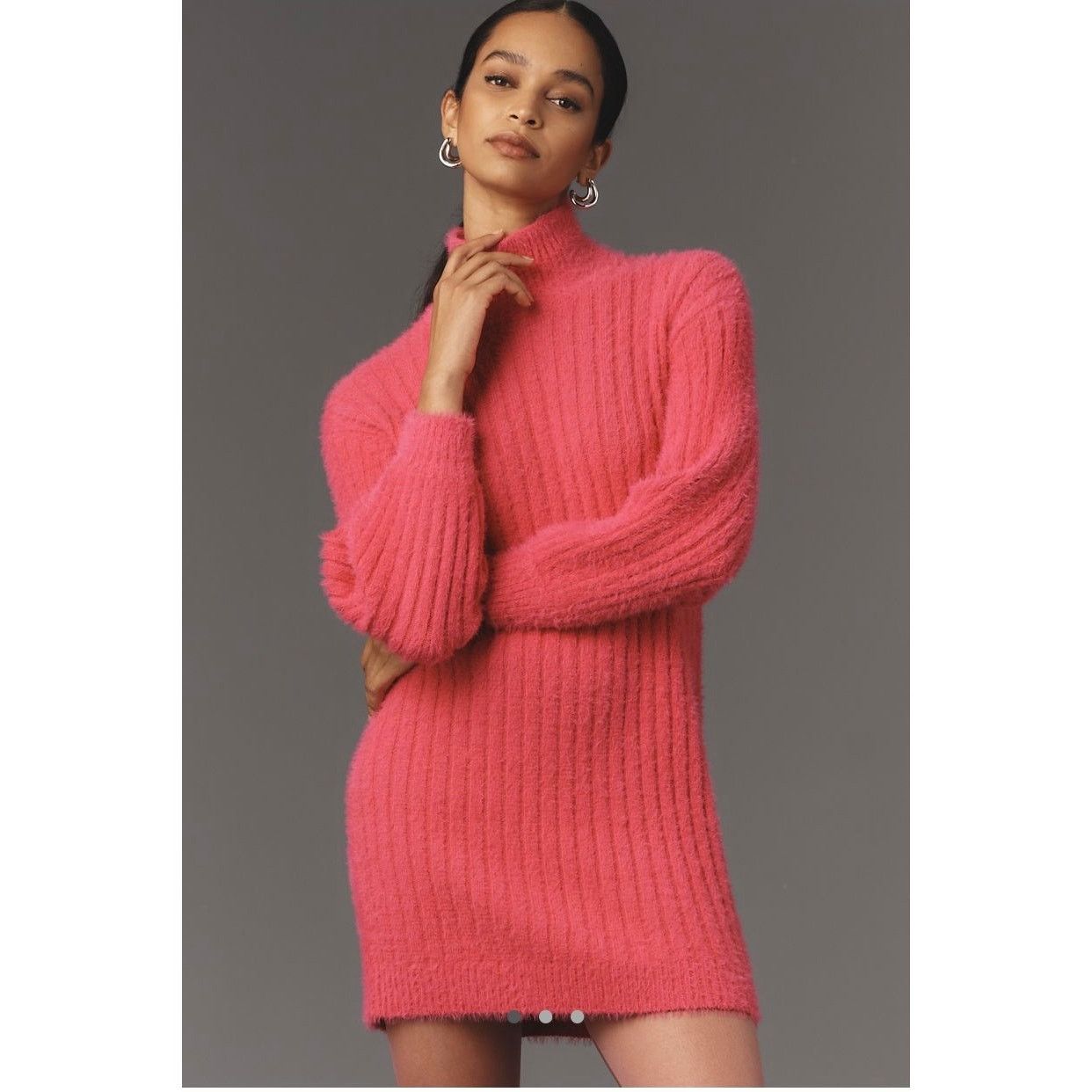 Anthropologie NWT Anthropologie Flat White Turtleneck Sweater Dress Size L / US 10 / IT 46 - 1 Thumbnail