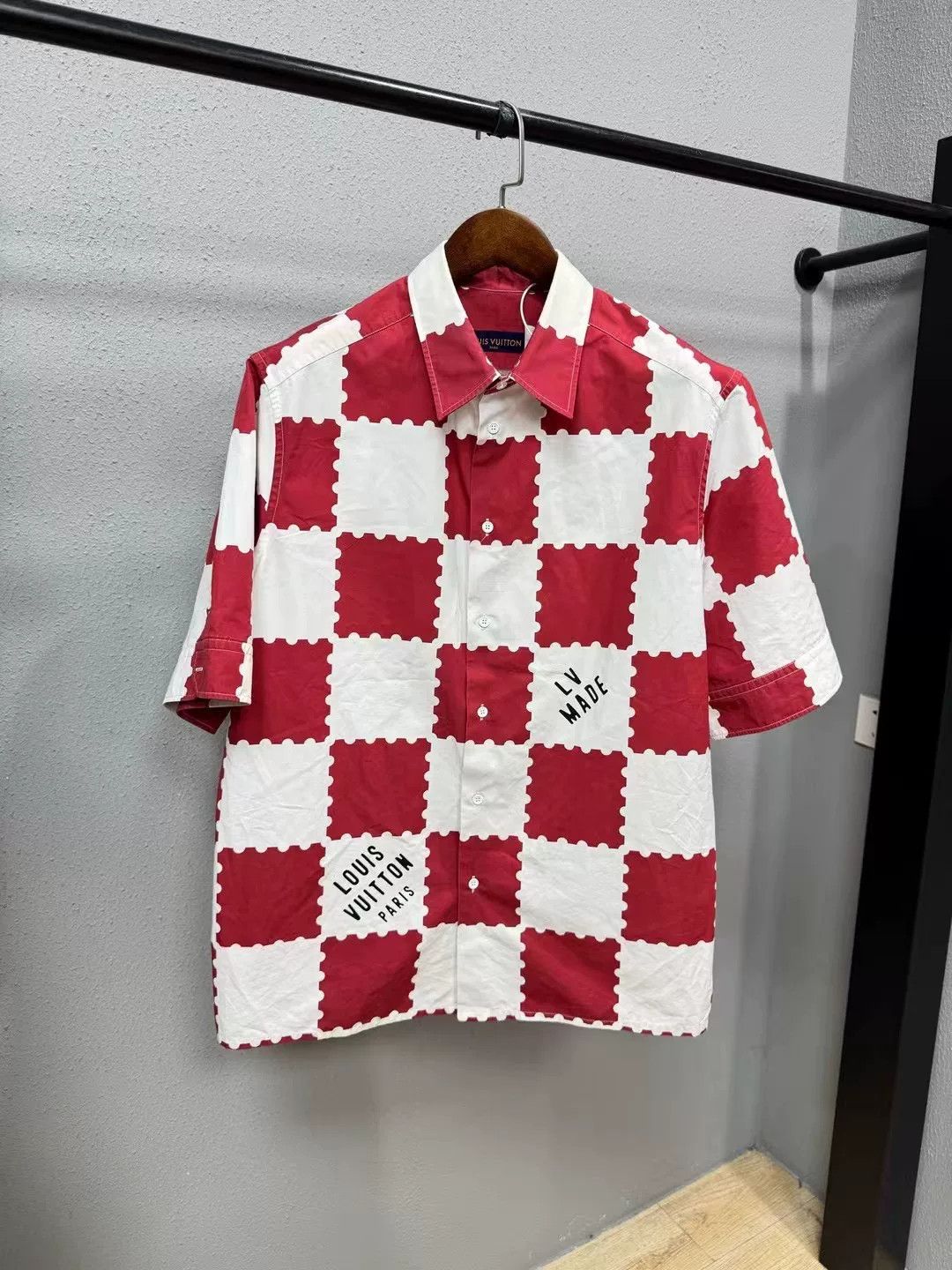 Nigo LV x Nigo Red Check Short-Sleeve Shirt Size US XL / EU 56 / 4 - 1 Thumbnail