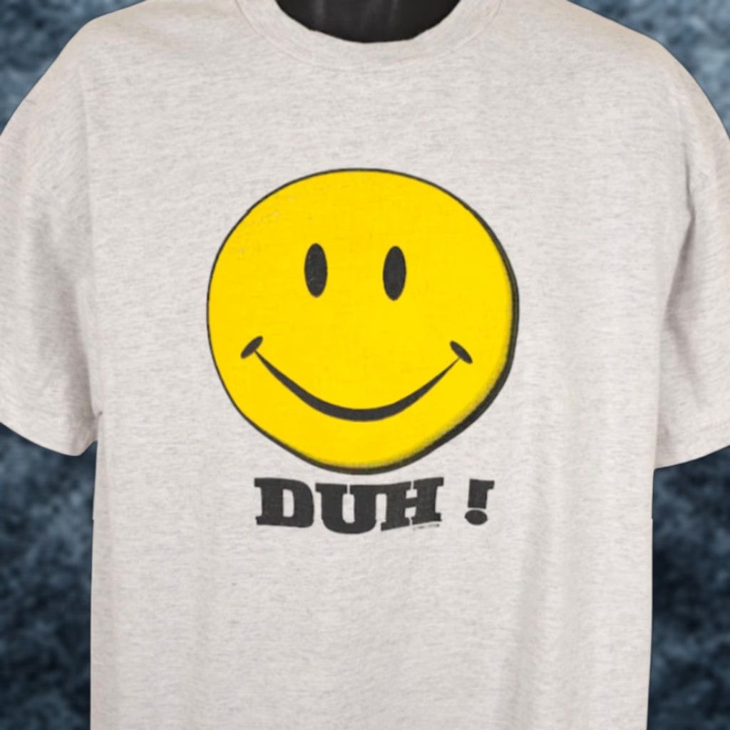 Vintage VINTAGE Oneita T-Shirt Mens XL Gray 90s Slang Duh Humor Funny Crew Neck Short Sleeve Shirt Mens (Gray) Size US XL / EU 56 / 4 - 1 Thumbnail