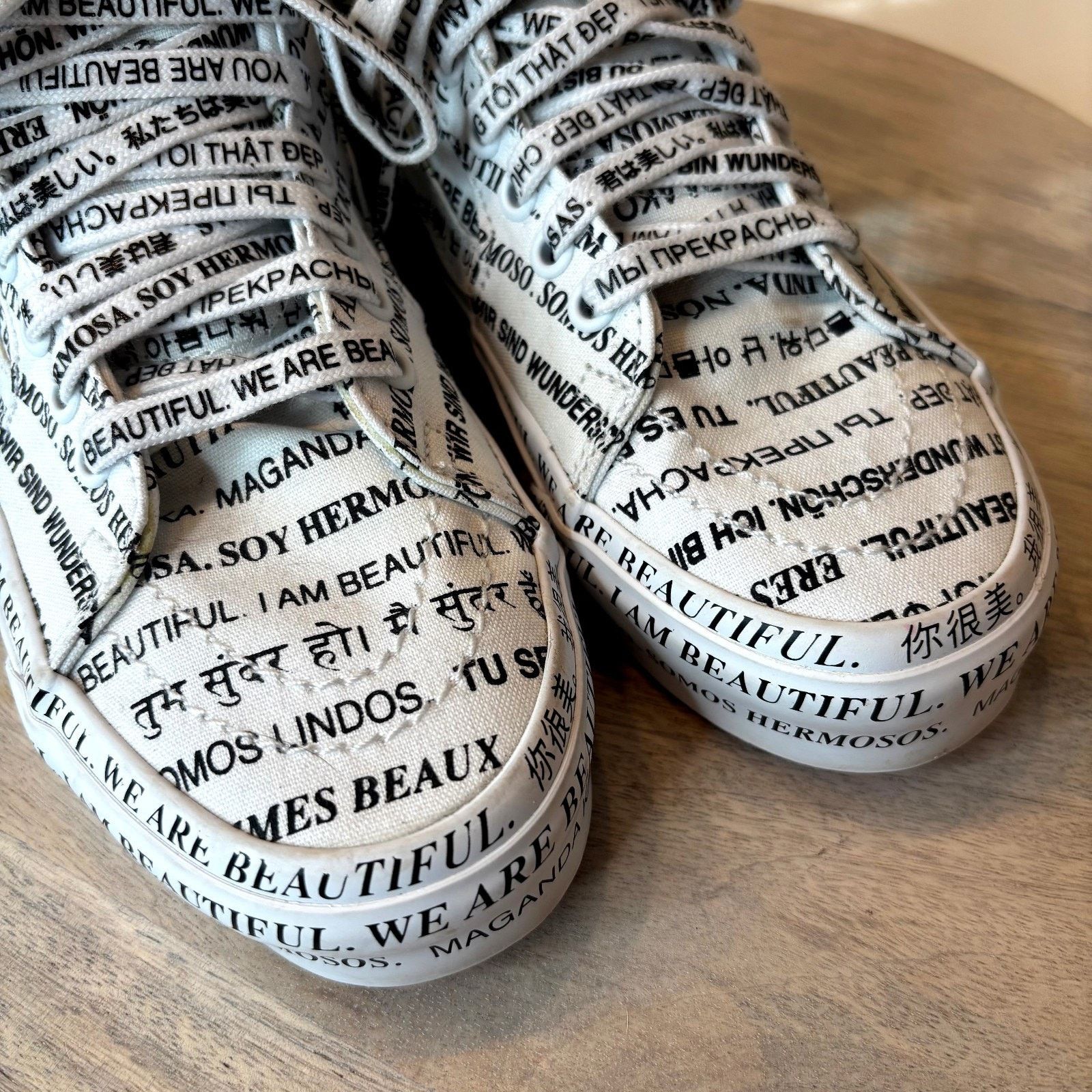 Vans Vans Sk8 We Are Beautiful White Black Print Sneakers Sz 6 Size US 6 / IT 36 - 5 Thumbnail