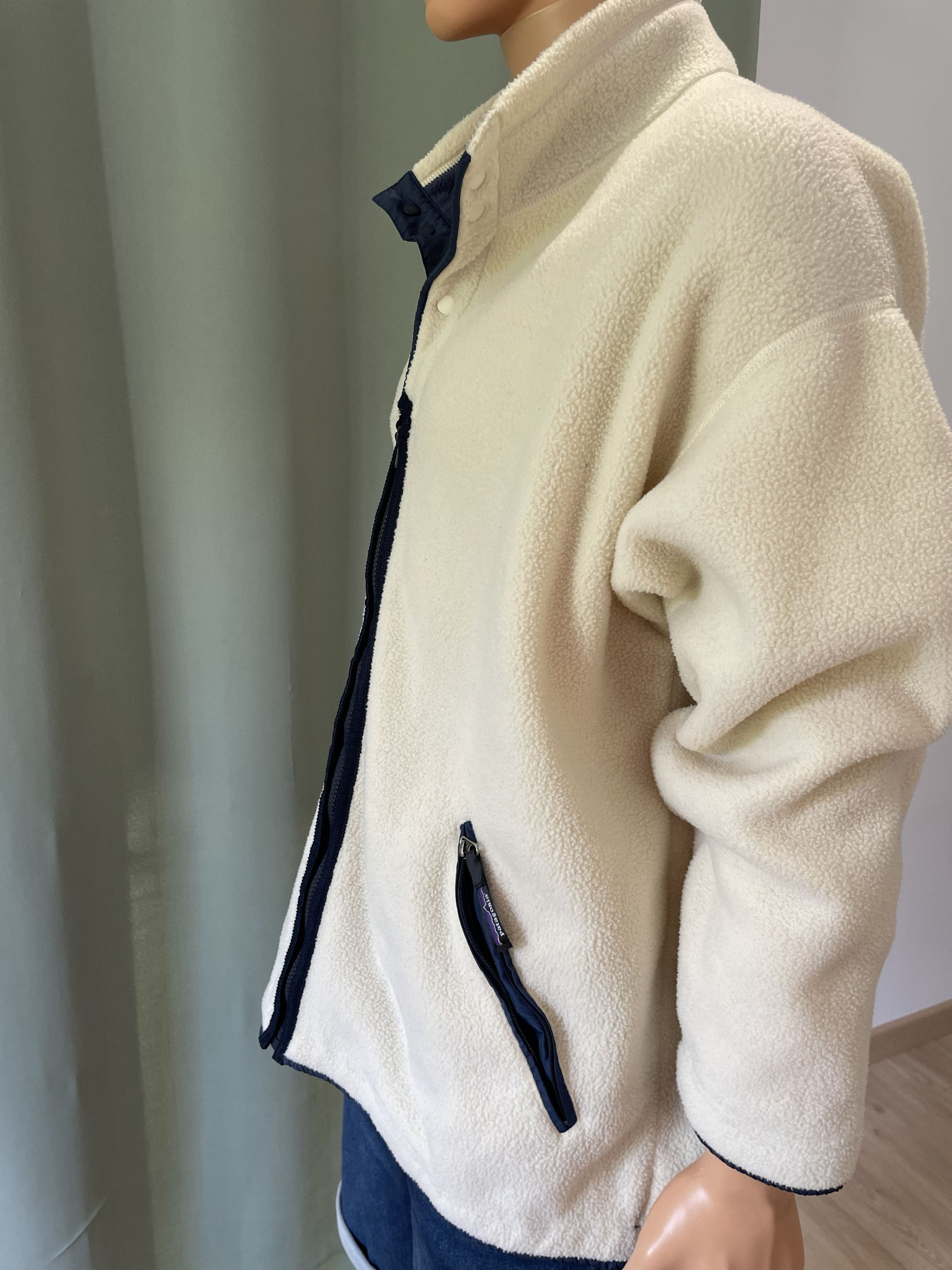 Patagonia 1995 Patagonia Synchilla Full-Zip Fleece - Cream/Navy - L Size US L / EU 52-54 / 3 - 7 Thumbnail