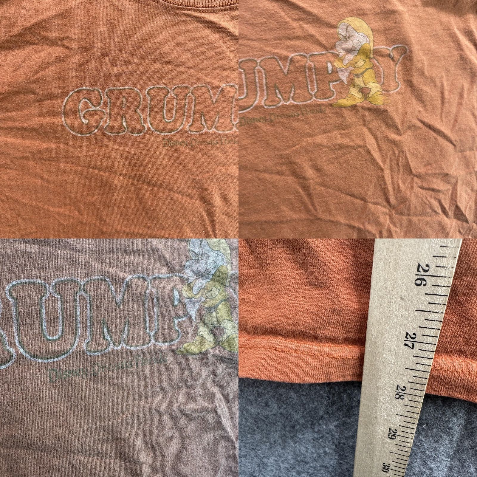 Disney VTG Disney Grumpy Dwarf Shirt Mens XL Rust Brown Snow White Graphic Tee T-Shirt Size US XL / EU 56 / 4 - 8 Thumbnail