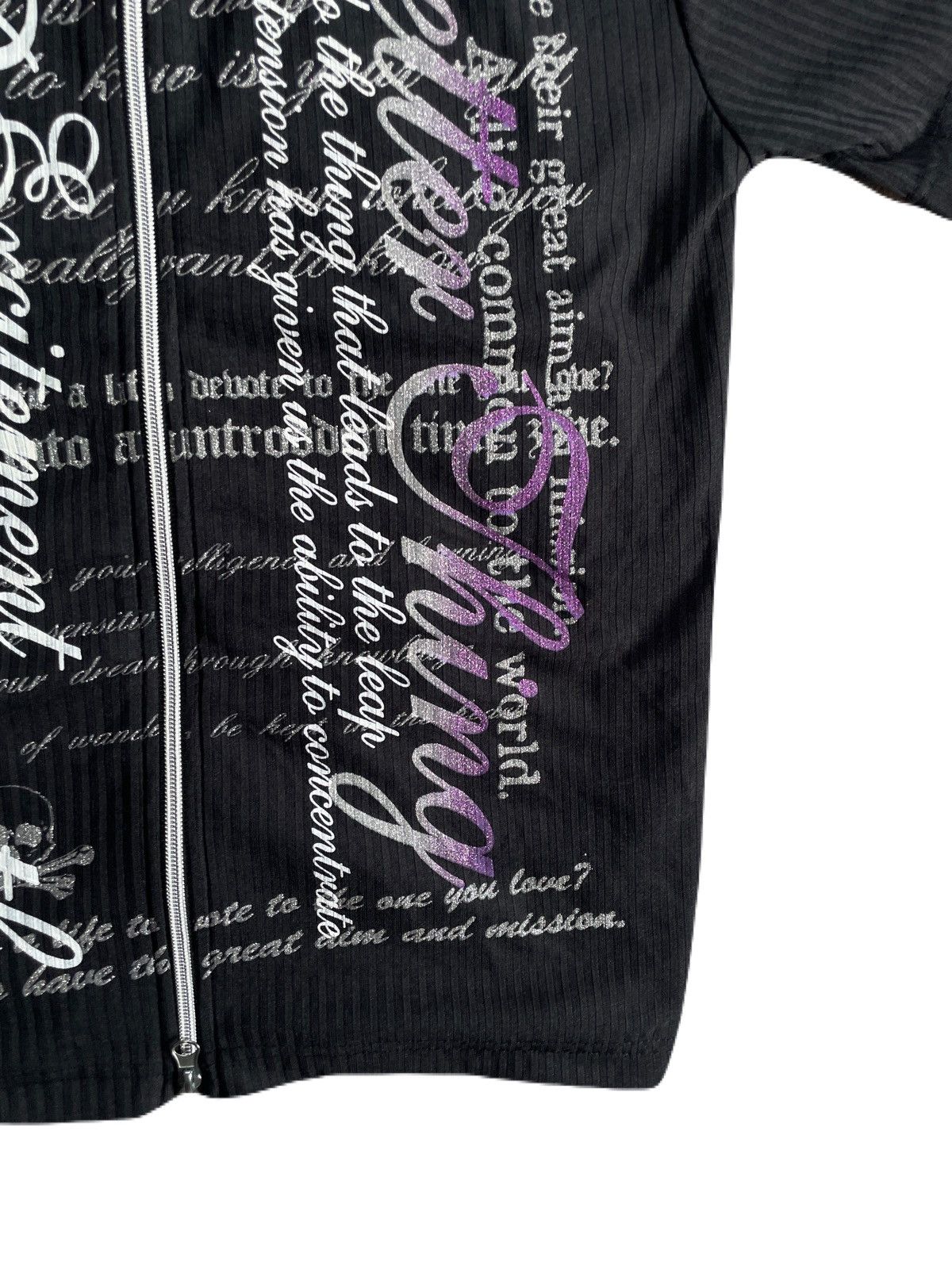 If Six Was Nine 2000s Japanese archive Vkei Glitter Poem Short Sleeve Hoodie Size US S / EU 44-46 / 1 - 6 Thumbnail