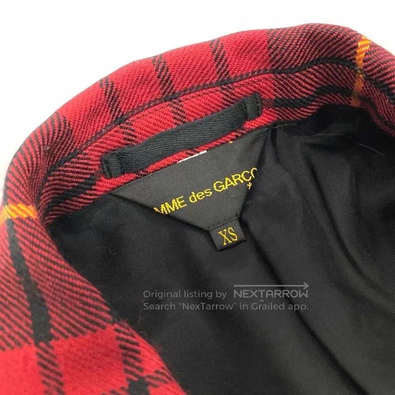 Comme des Garcons Comme Des Garcons Red Vintage Plaid Ripped Design Long Coa Size XS / US 0-2 / IT 36-38 - 7 Thumbnail