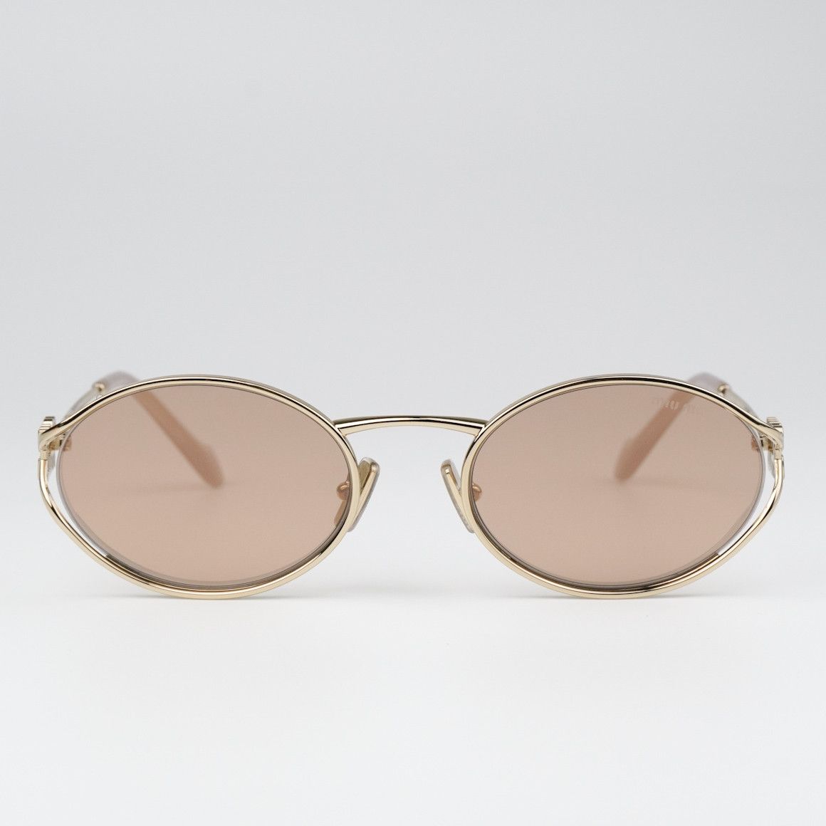 Miu Miu NEW Miu Miu MU52YS ZVN20F LOGO Oval Unisex Sunglasses Size ONE SIZE - 3 Thumbnail