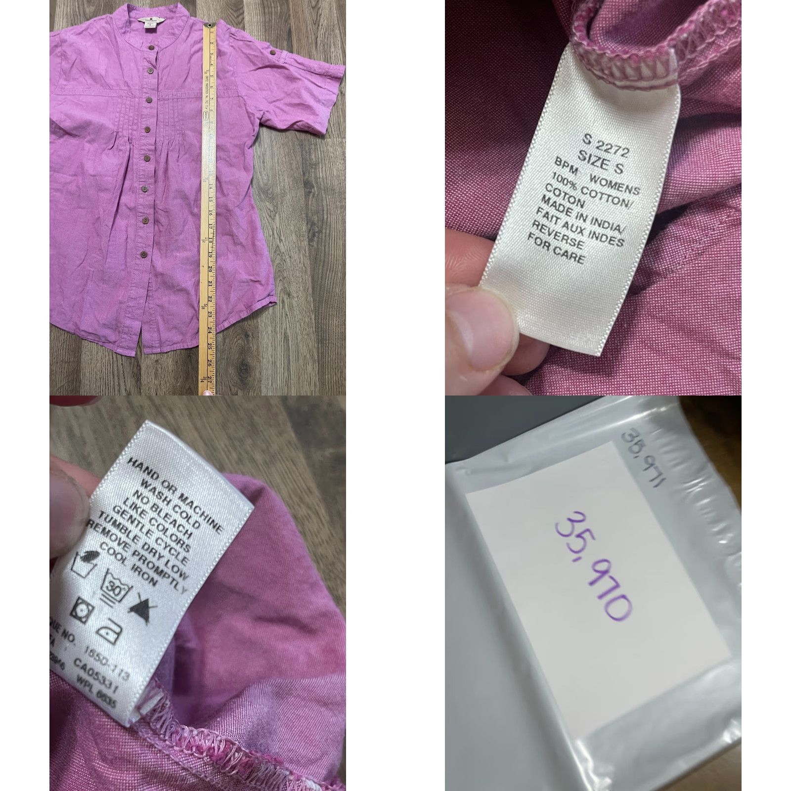 Vintage Woolrich Shirt Women's Small Purple Short Sleeve Button Up Shirt Size S / US 4 / IT 40 - 8 Thumbnail