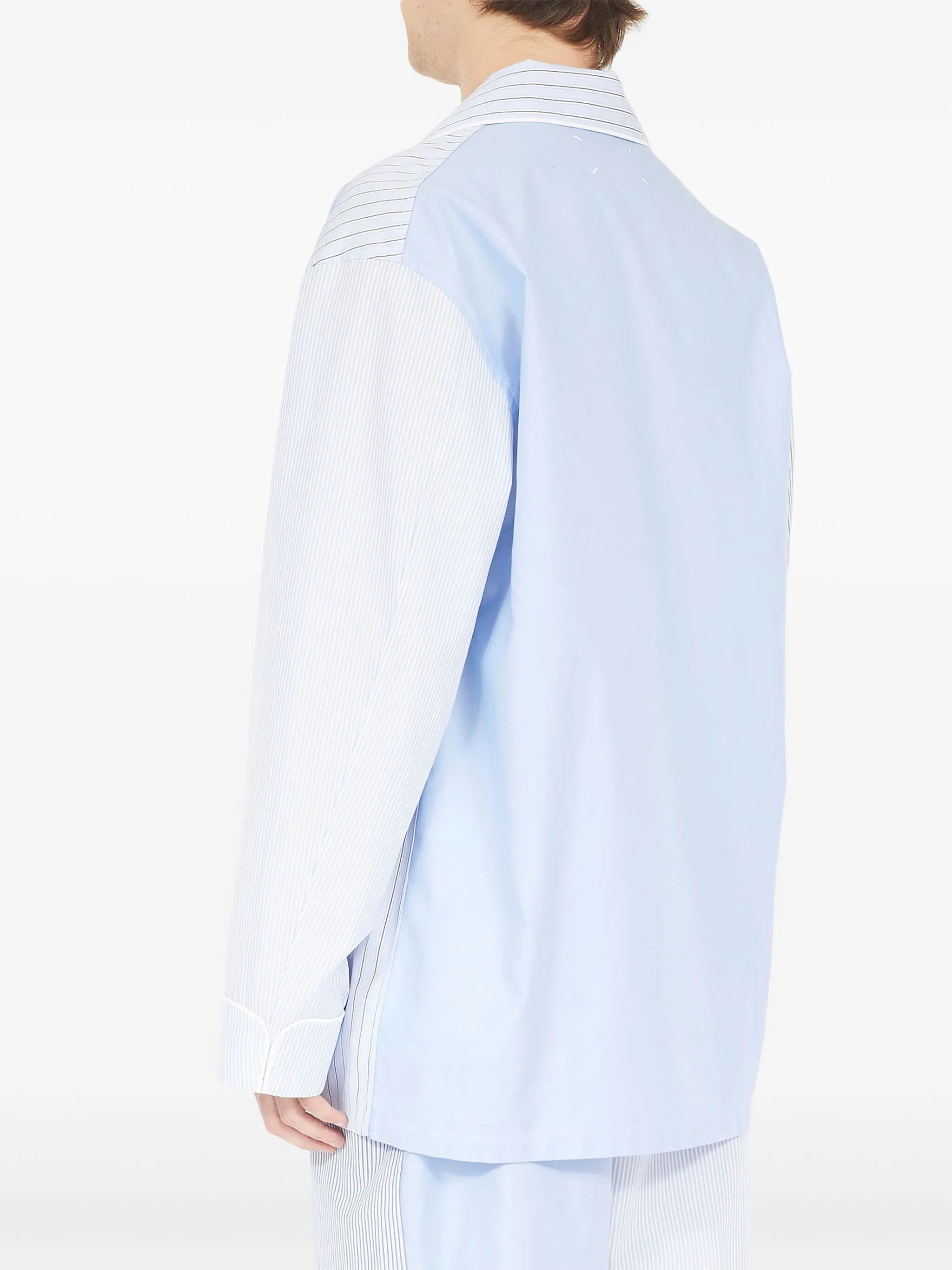 Maison Margiela oc11z0925 Striped Cotton Pajama Shirt in Blue Size US XL / EU 56 / 4 - 6 Thumbnail