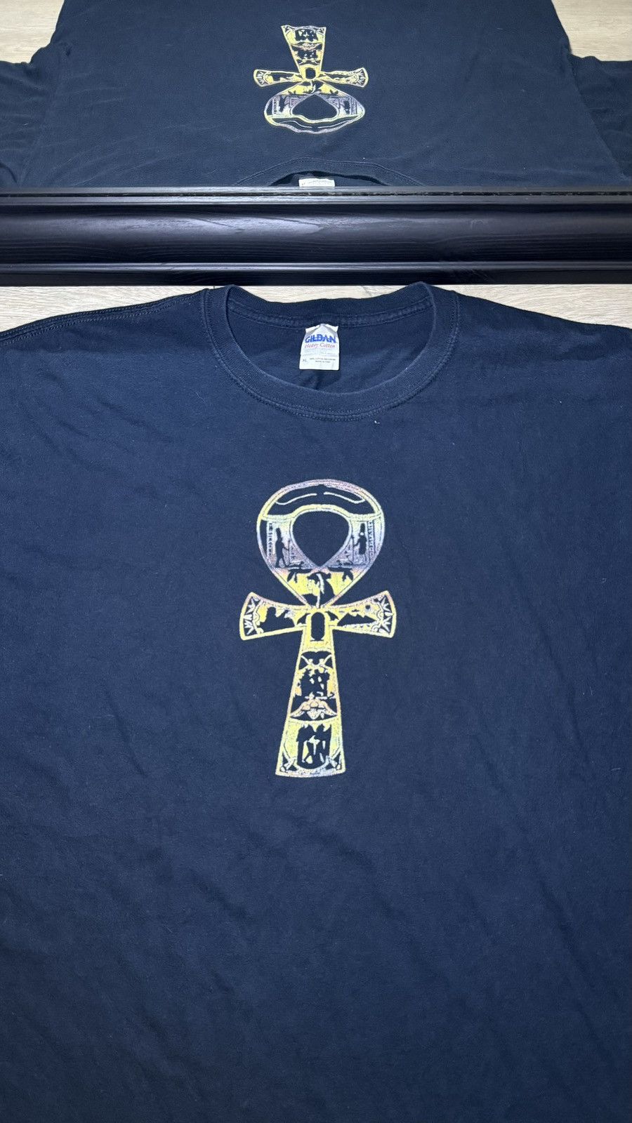 Affliction Vintage / Y2K Egyptian Golden Ankh Logo Shirt Size US XL / EU 56 / 4 - 2 Thumbnail
