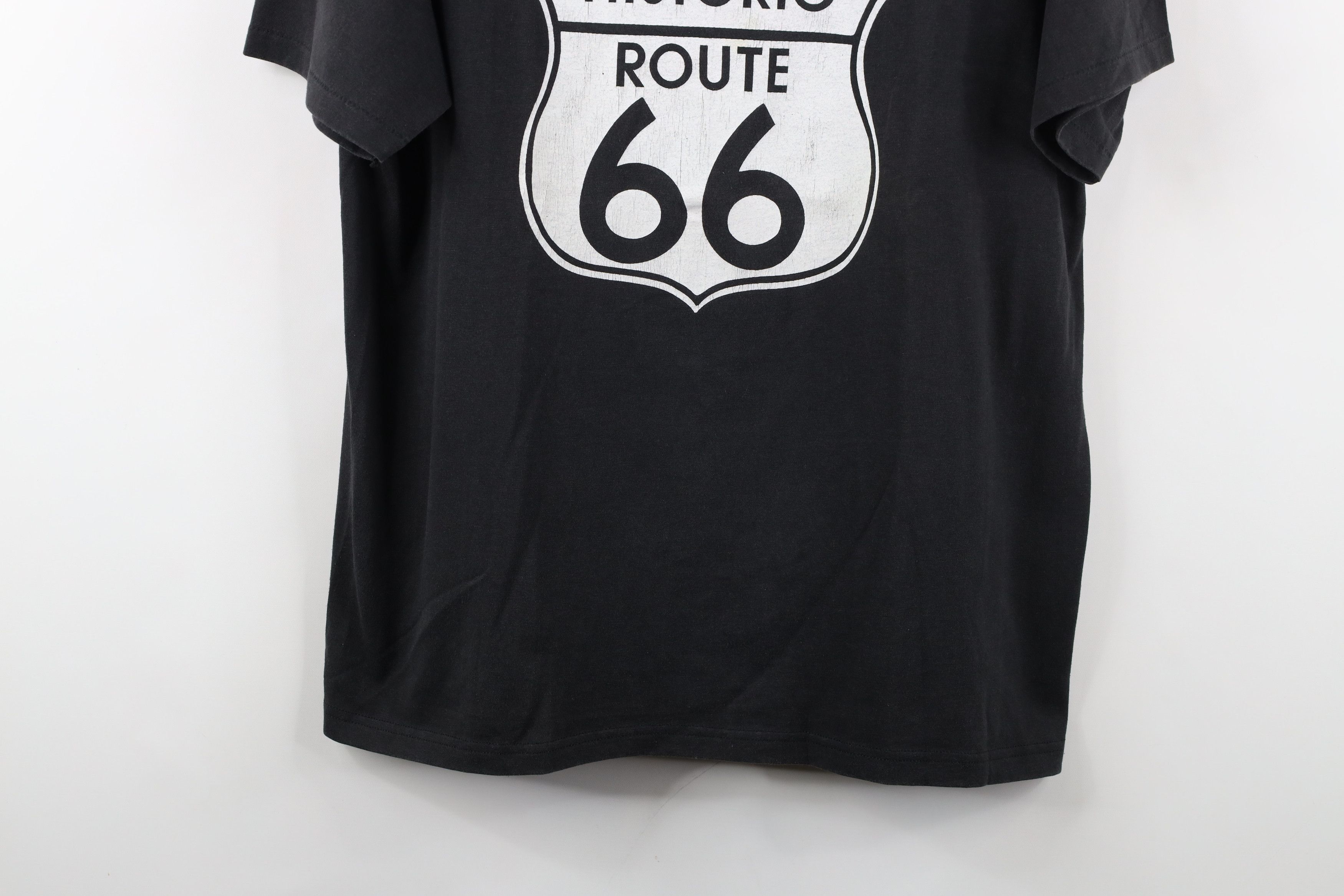 Vintage Vintage 90s Streetwear Spell Historic Route 66 T-Shirt Black Size US L / EU 52-54 / 3 - 3 Thumbnail