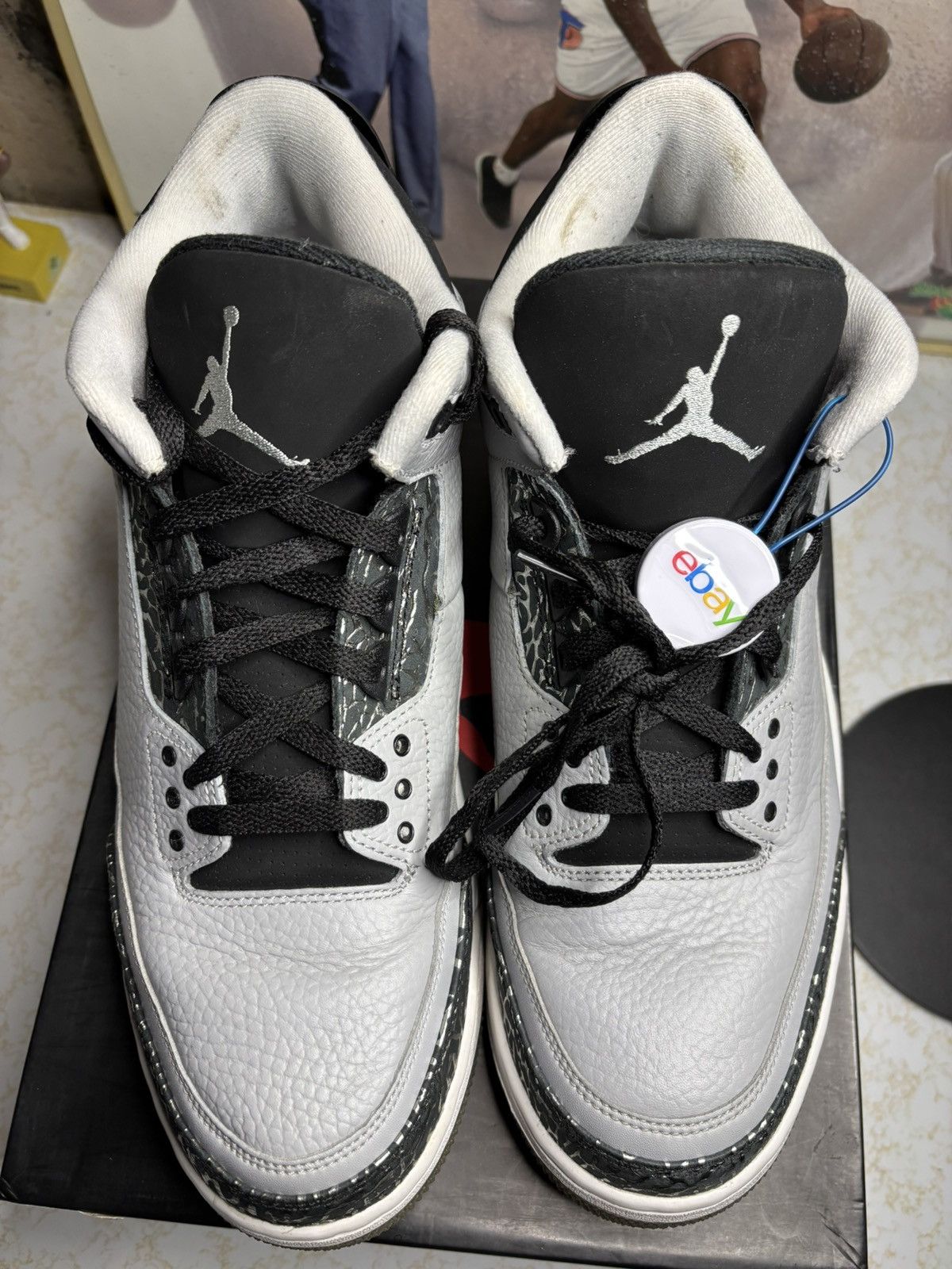 Jordan Brand Air Jordan 3 Retro Wolf Grey 2014 Size US 12 / EU 45 - 2 Thumbnail