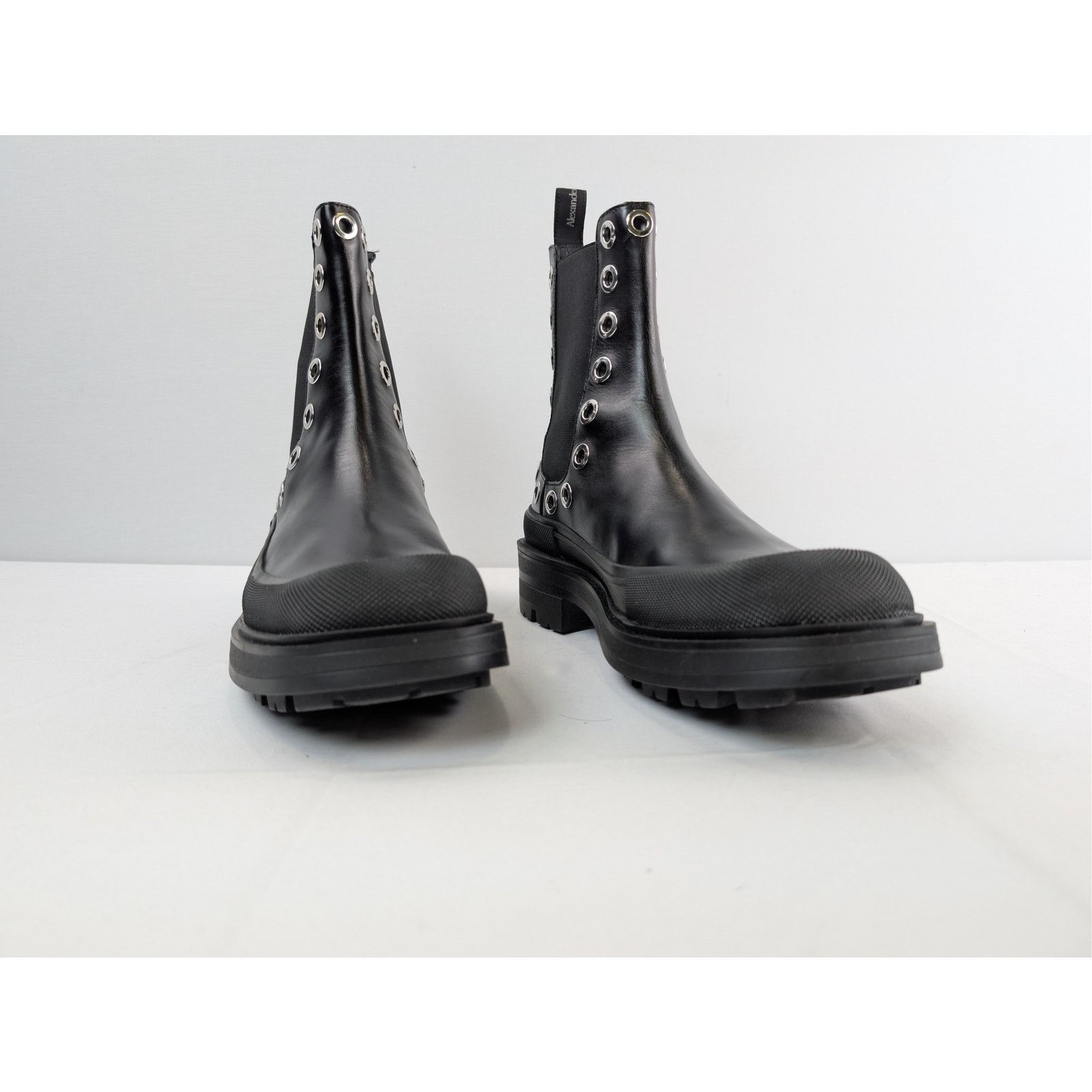 Alexander McQueen o1rshd1 Hardware Shoe Chelsea Boots in Black/Silver Size US 11 / EU 44 - 7 Thumbnail