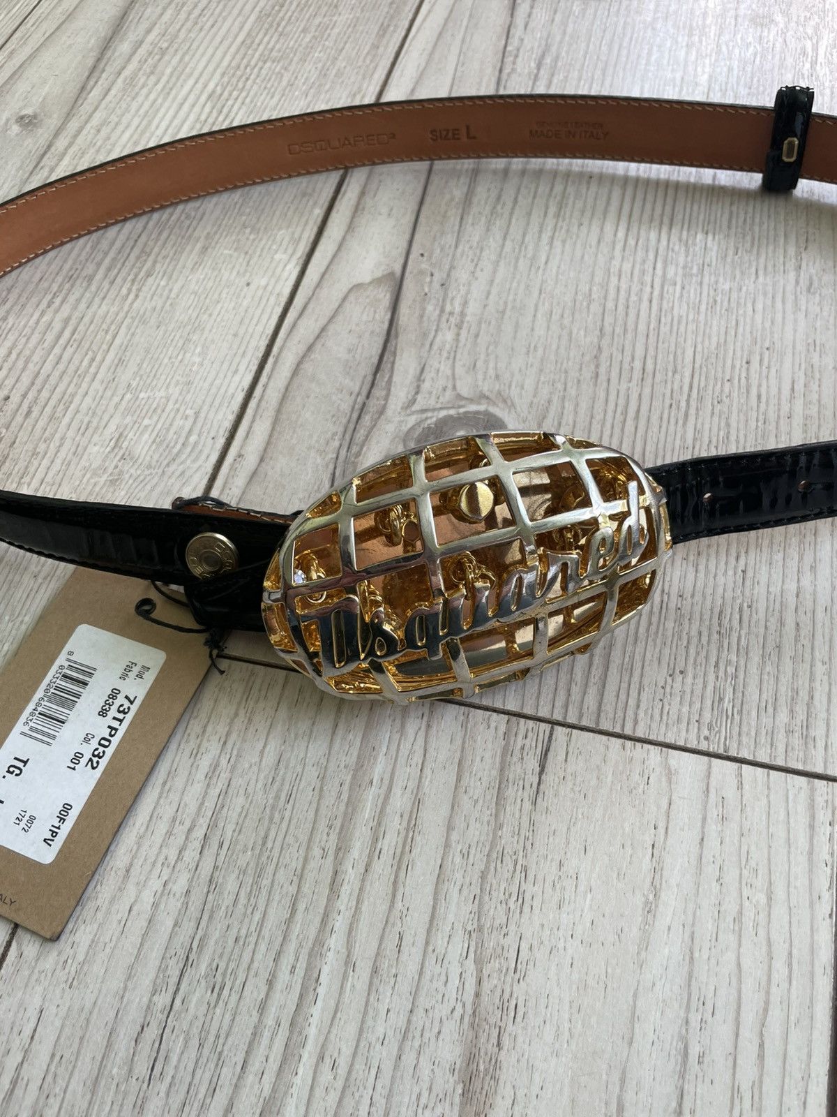 Dsquared2 × Vintage Dsquared Black Patent Leather Belt Size ONE SIZE - 4 Thumbnail
