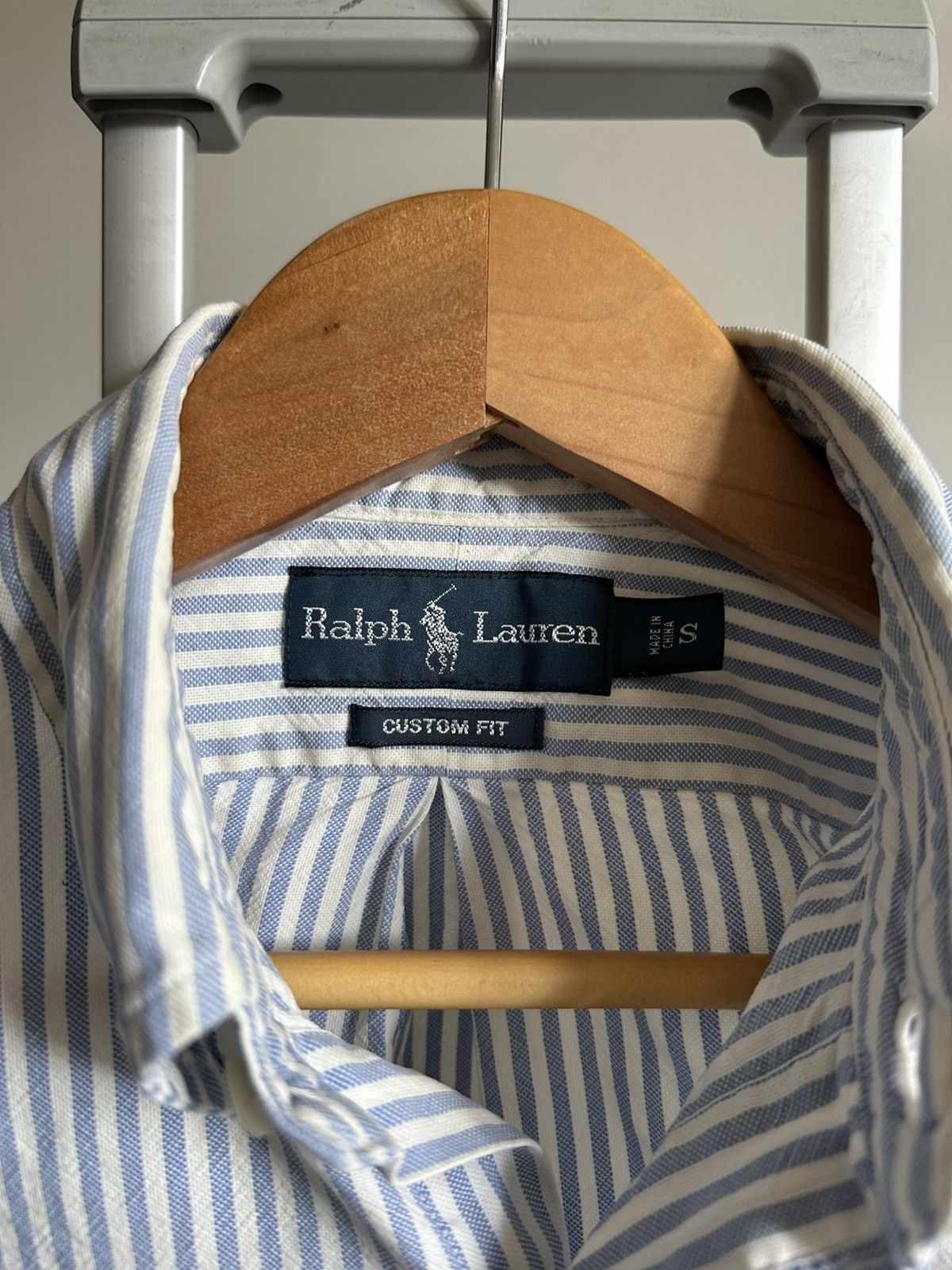 Polo Ralph Lauren Polo Ralph Lauren Blue Striped Oxford Shirt / Custom Fit Size US S / EU 44-46 / 1 - 4 Thumbnail