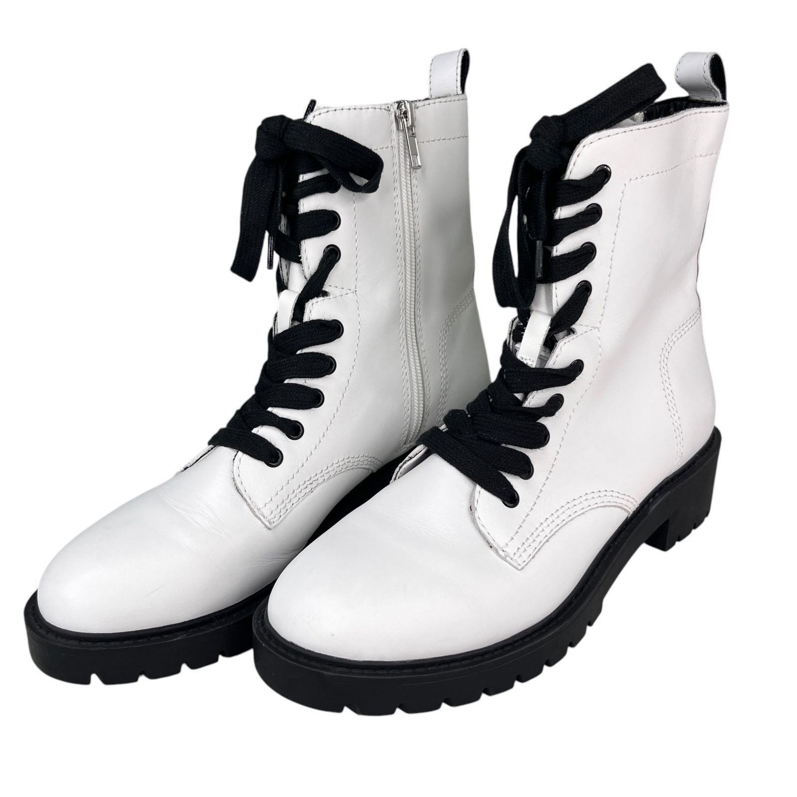 Steve Madden Steve Madden Checker Combat Boots White 9 Size US 9 / IT 39 - 2 Thumbnail