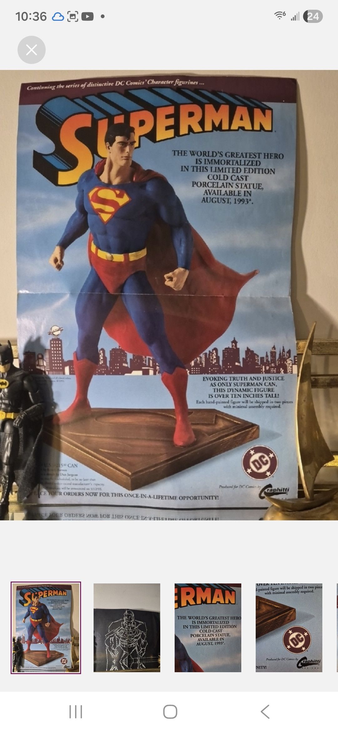 DC Comics 1993 Bowen Superman Statue Poster-Double Sided Size ONE SIZE - 7 Thumbnail