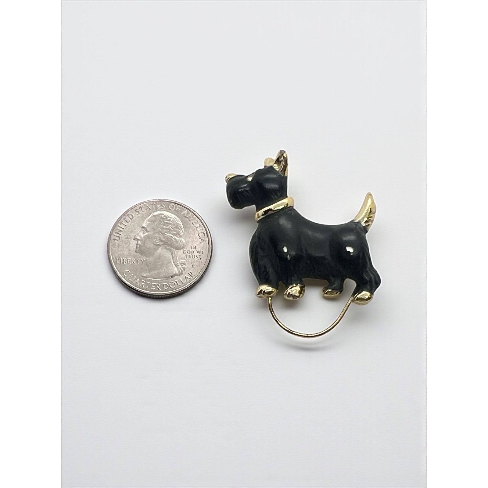Other Vintage Scottie Dog Brooch Black Enamel-Gold Tone-MCM Size ONE SIZE - 6 Thumbnail