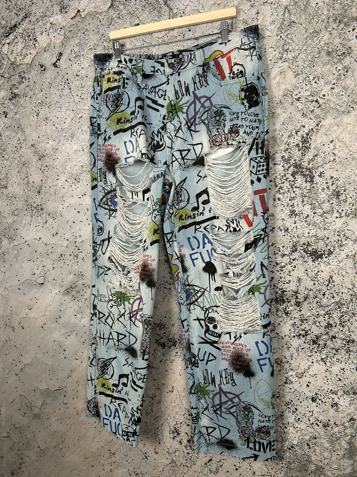 Jaded London Jaded London Skate Fit Denim Pants Sketchbook Hype Y2K 90s Size US 36 / EU 52 - 2 Thumbnail