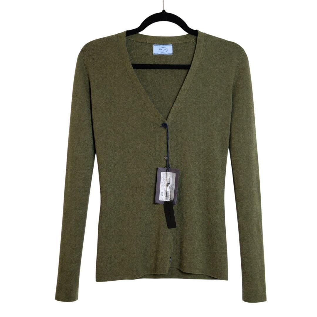 Prada Prada NWT V-Neck Cashmere-Silk Cardigan Size S / US 4 / IT 40 - 1 Thumbnail