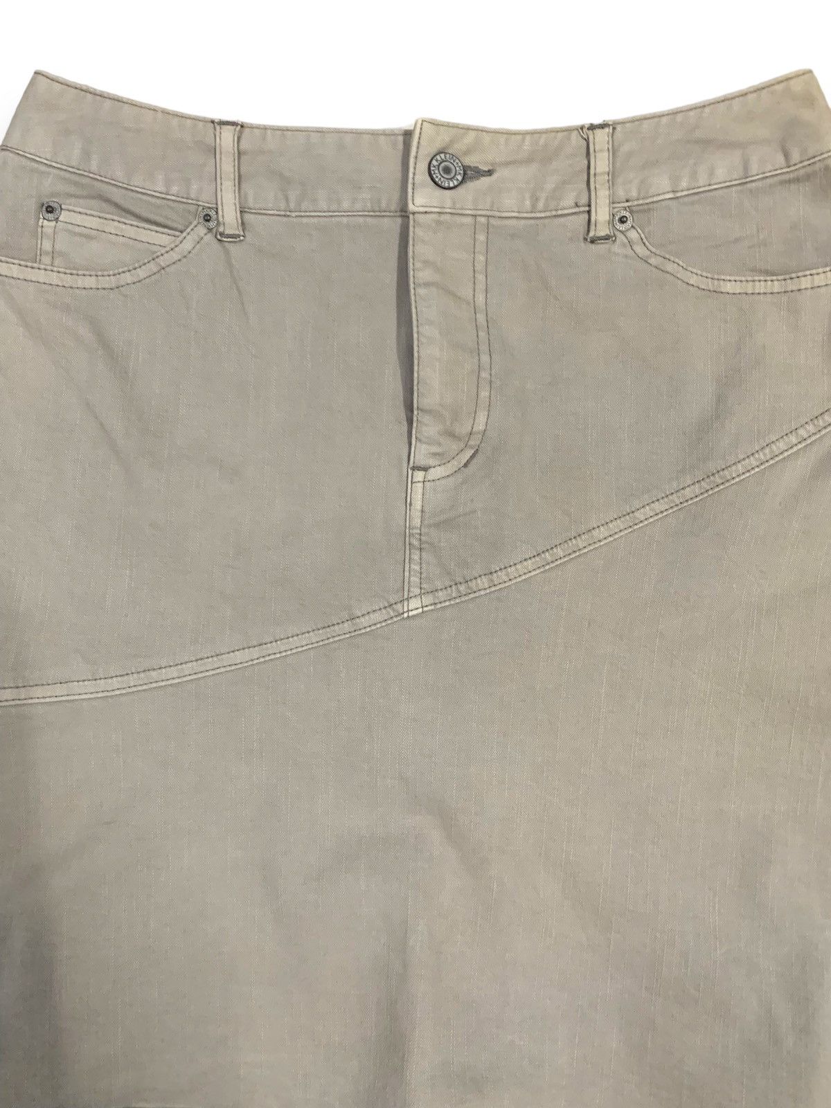 Michel Klein Vintage Y2K MK Klein Michel Klein Grey Denim Mini Skirt Size 27" / US 4 / IT 40 - 6 Thumbnail