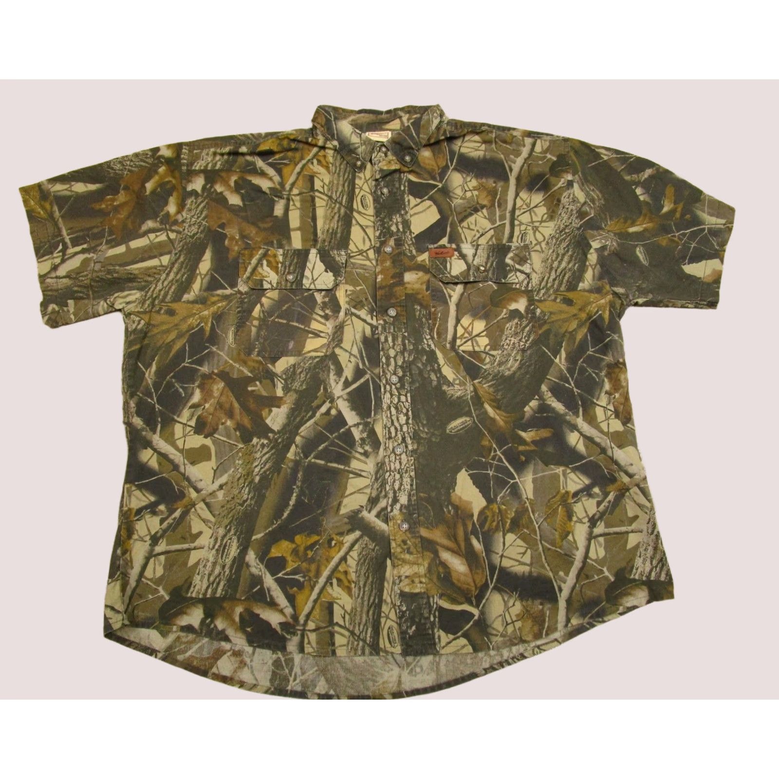 Vintage VINTAGE Woolrich Shirt Men XL Brown Camo Short Sleeve Button Down Realtree Hardwood Y2K Size US XL / EU 56 / 4 - 1 Thumbnail