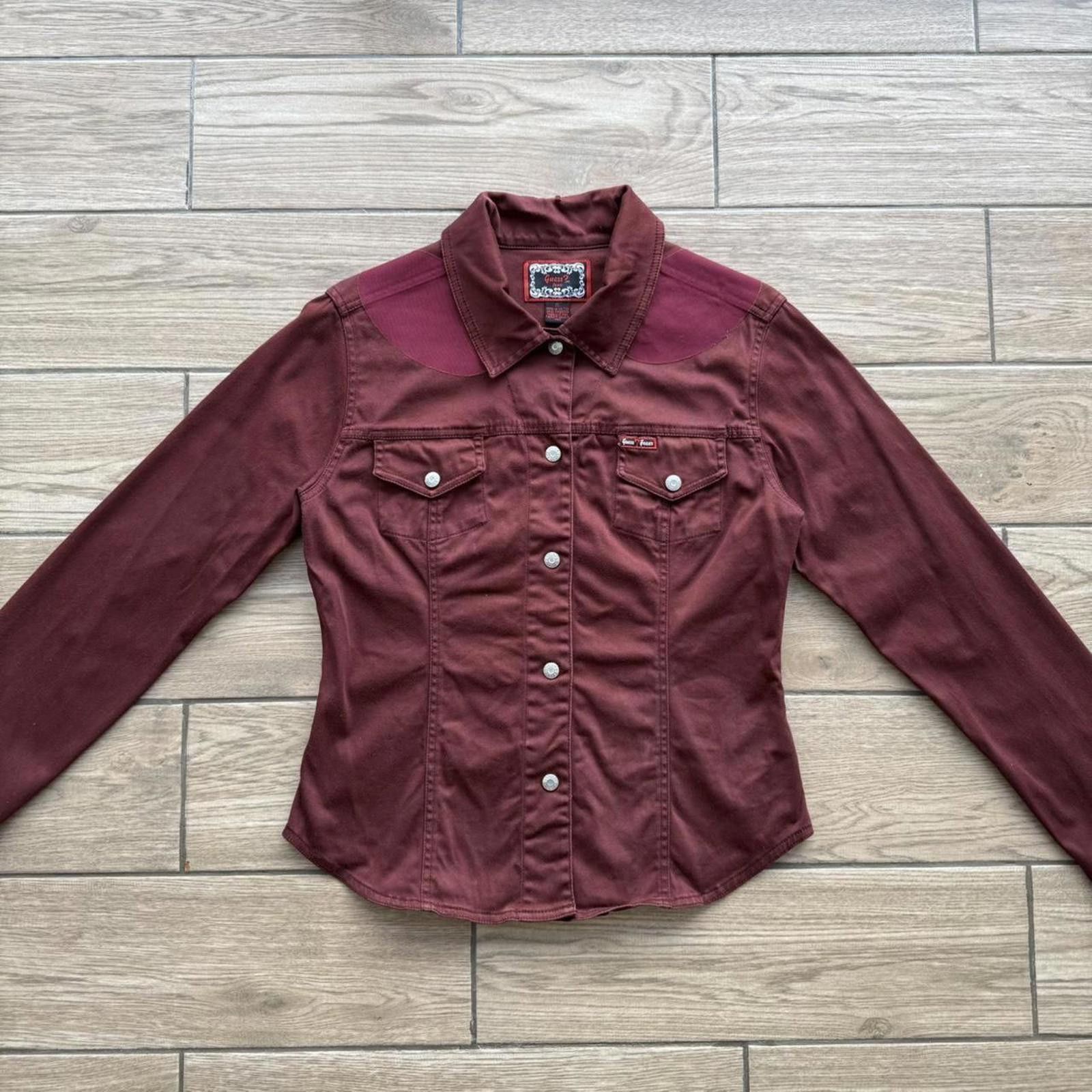 Guess Y2K Guess Jeans 00s Red Denim Jacket Size XL / US 12-14 / IT 48-50 - 1 Thumbnail