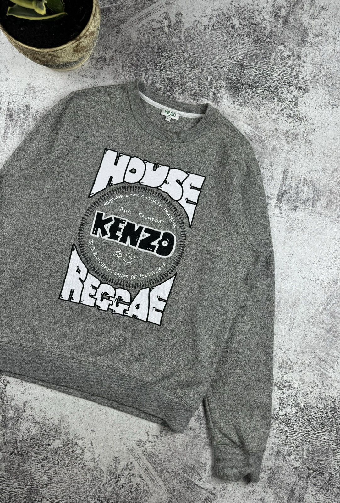 Kenzo Kenzo Paris Grey Melange Knit House Of Reggae Sweatshirt Size US M / EU 48-50 / 2 - 3 Thumbnail