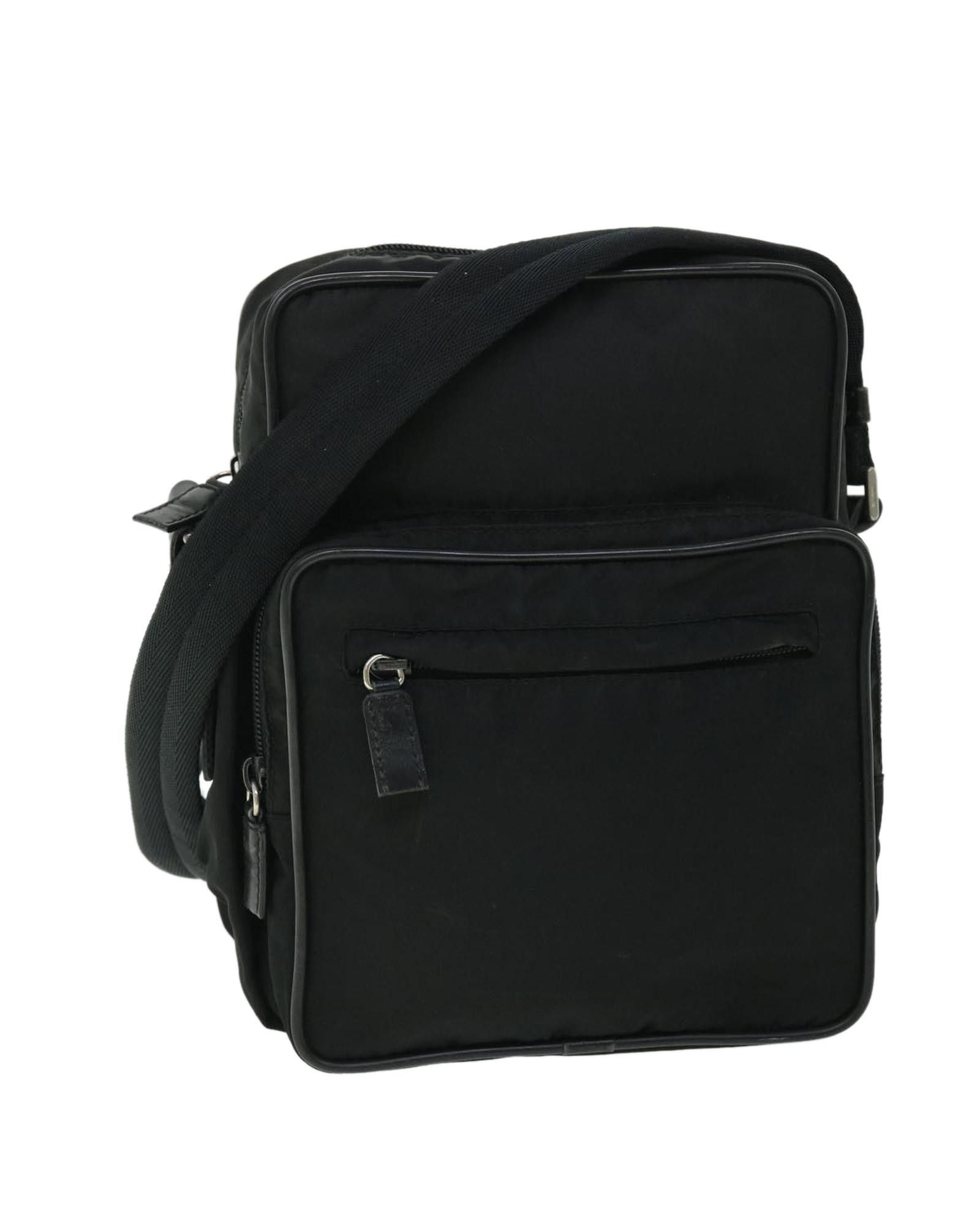 image of Prada Black Nylon Shoulder Bag, Women's