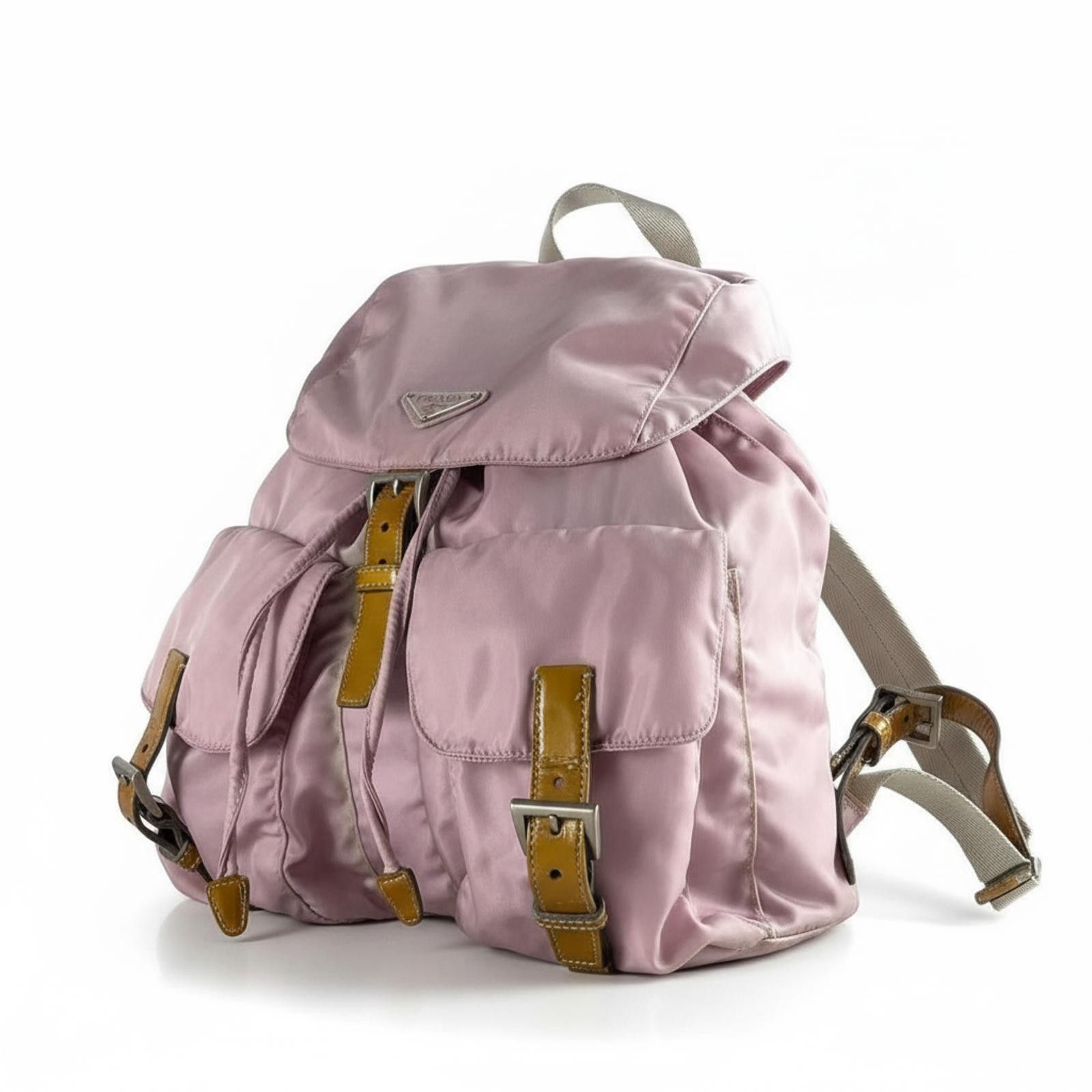 Prada Prada - Pink Nylon Backpack with Leather Straps Size ONE SIZE - 1 Thumbnail