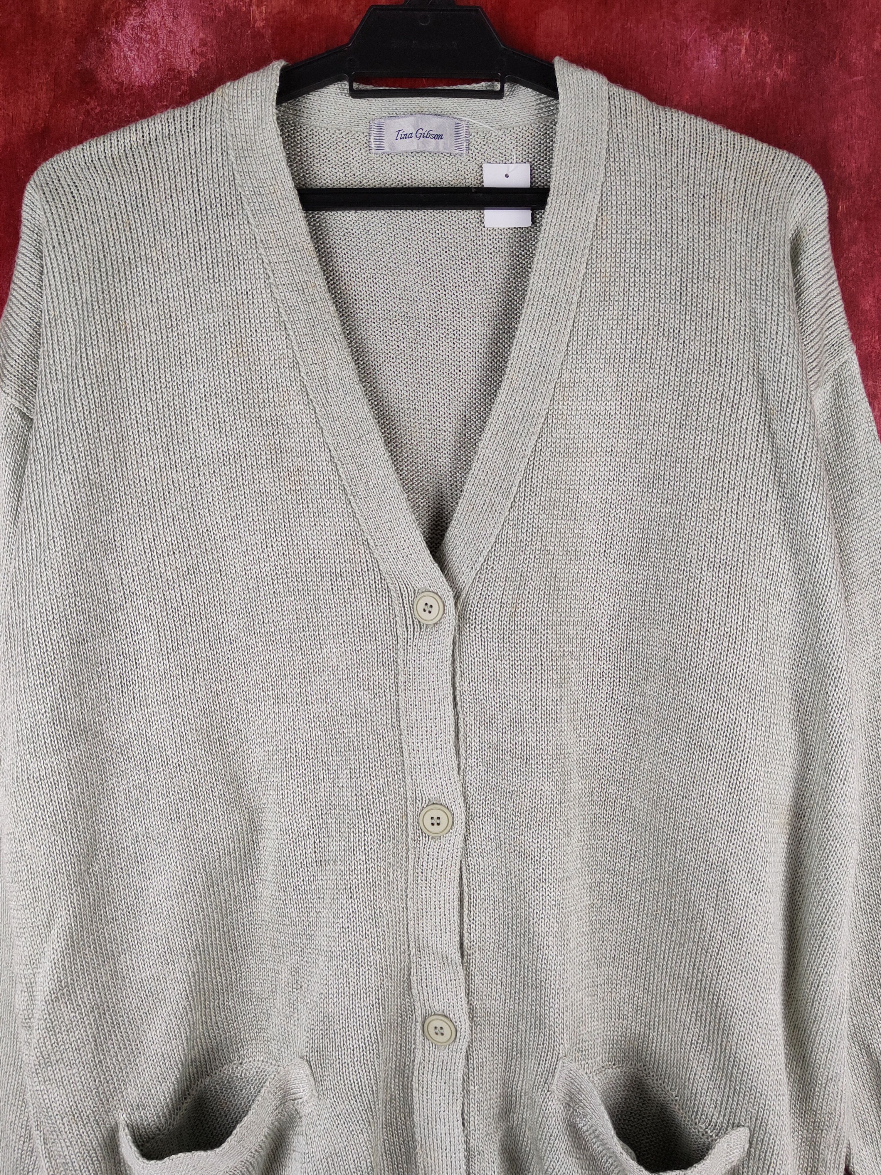 Homespun Knitwear Tina Gibson Light Green Knitwear Cardigan #S2376 Size XL / US 12-14 / IT 48-50 - 2 Thumbnail
