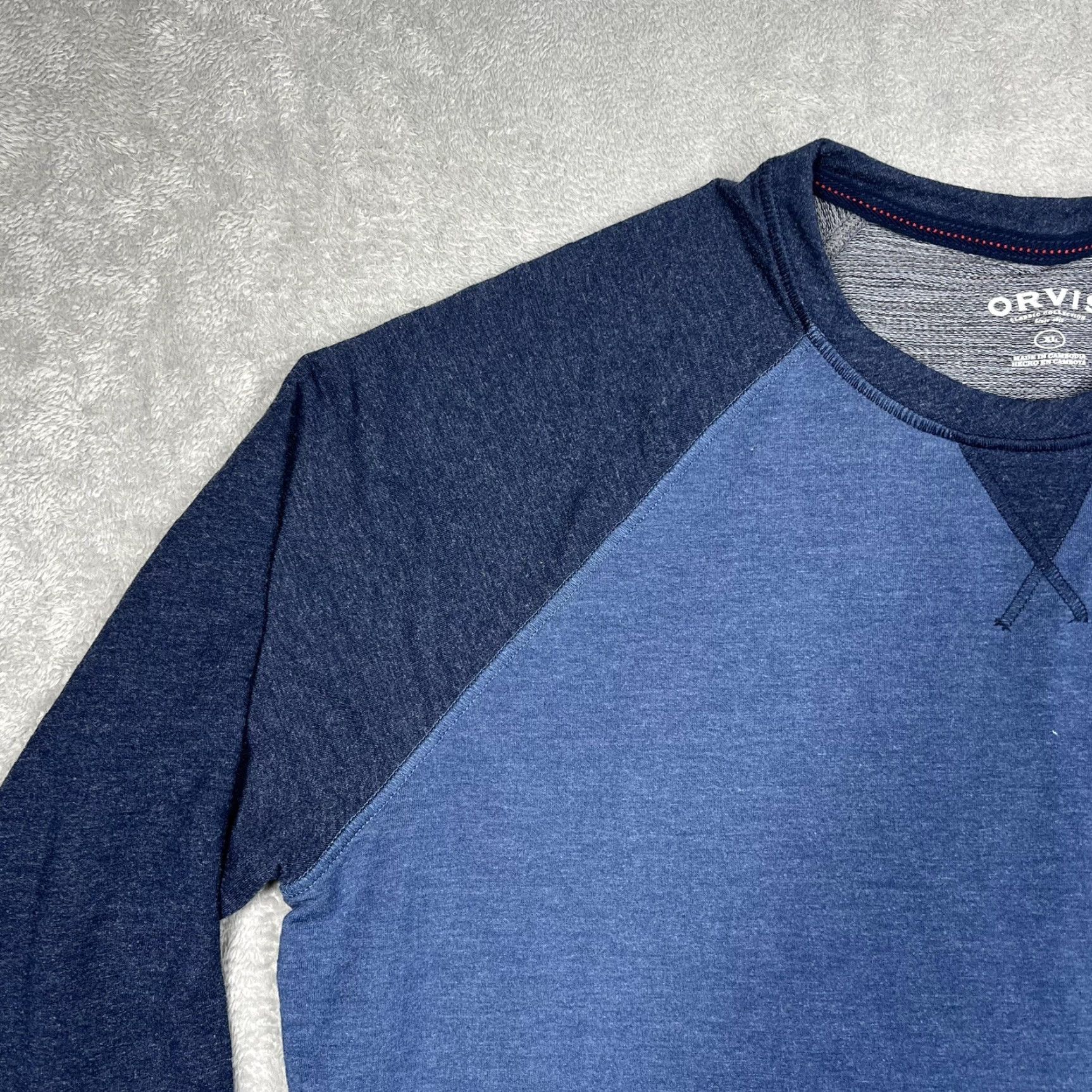 Orvis Orvis Long Sleeve T-Shirt Mens XL Heather Blue Rayon Polyester Blend Crew Neck Logo Stretch Regular American Shirt Size US XL / EU 56 / 4 - 5 Thumbnail