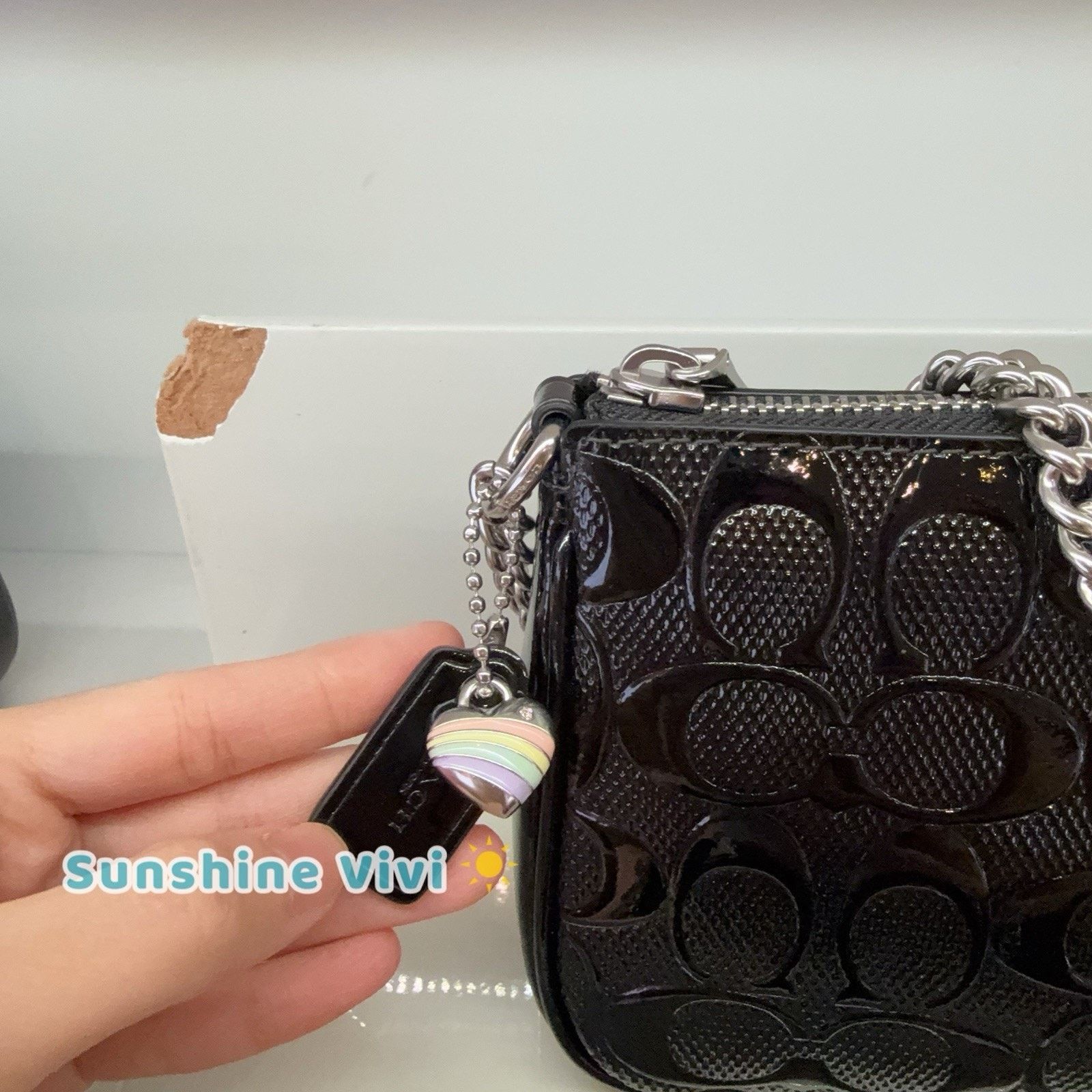 Coach NWT Coach Nolita 19 In Signature Leather Heart Charm CCZ27 Size ONE SIZE - 2 Thumbnail