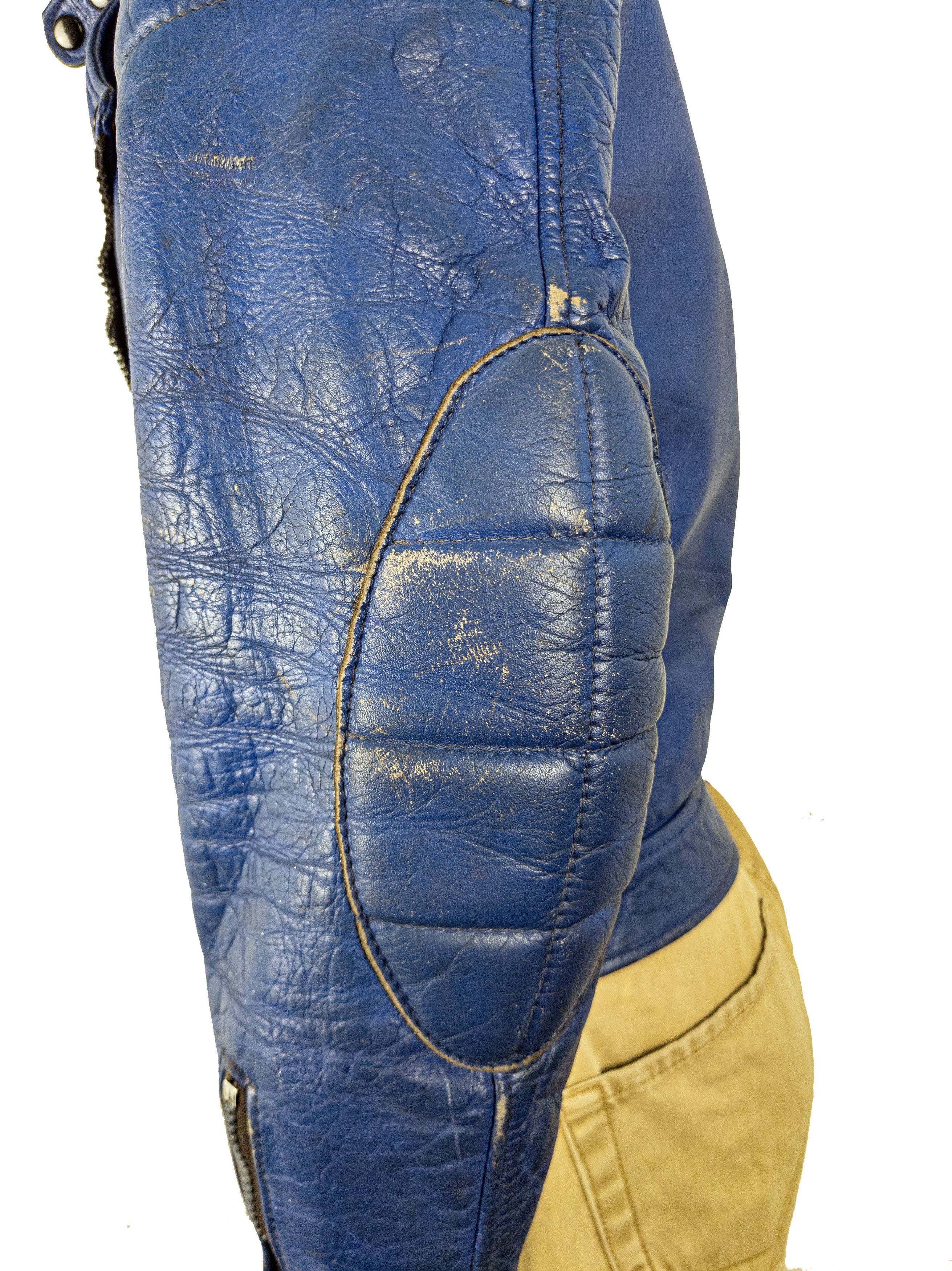 Vintage Vintage 70s Kershaw Blue Leather Motorcycle Biker Jacket Size US XS / EU 42 / 0 - 15 Thumbnail