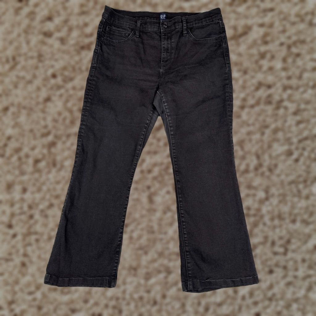 Gap VINTAGE Gap Womens Jeans Bootcut 32x25 Black Denim Mid Rise Cotton Spandex Classic 90s Girls Size 24" / US 00 / IT 34 - 1 Thumbnail