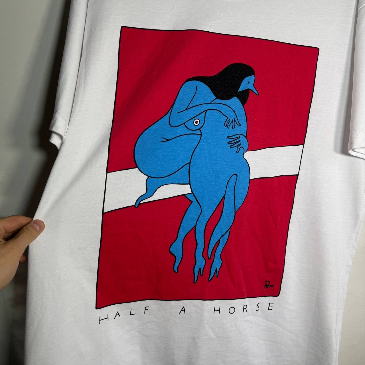 By Parra × Parra Parra Half a Horse T-shirt White Tee XL