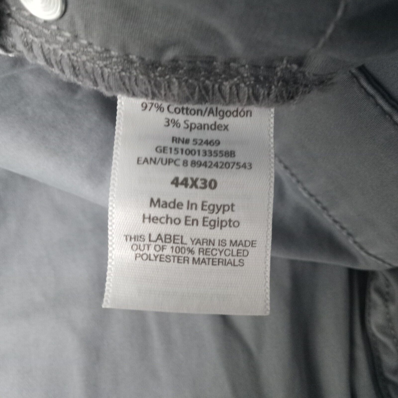 George George Chino Pants Mens Size 44x30 Gray Straight Leg Stretch Size US 44 / EU 60 - 5 Thumbnail