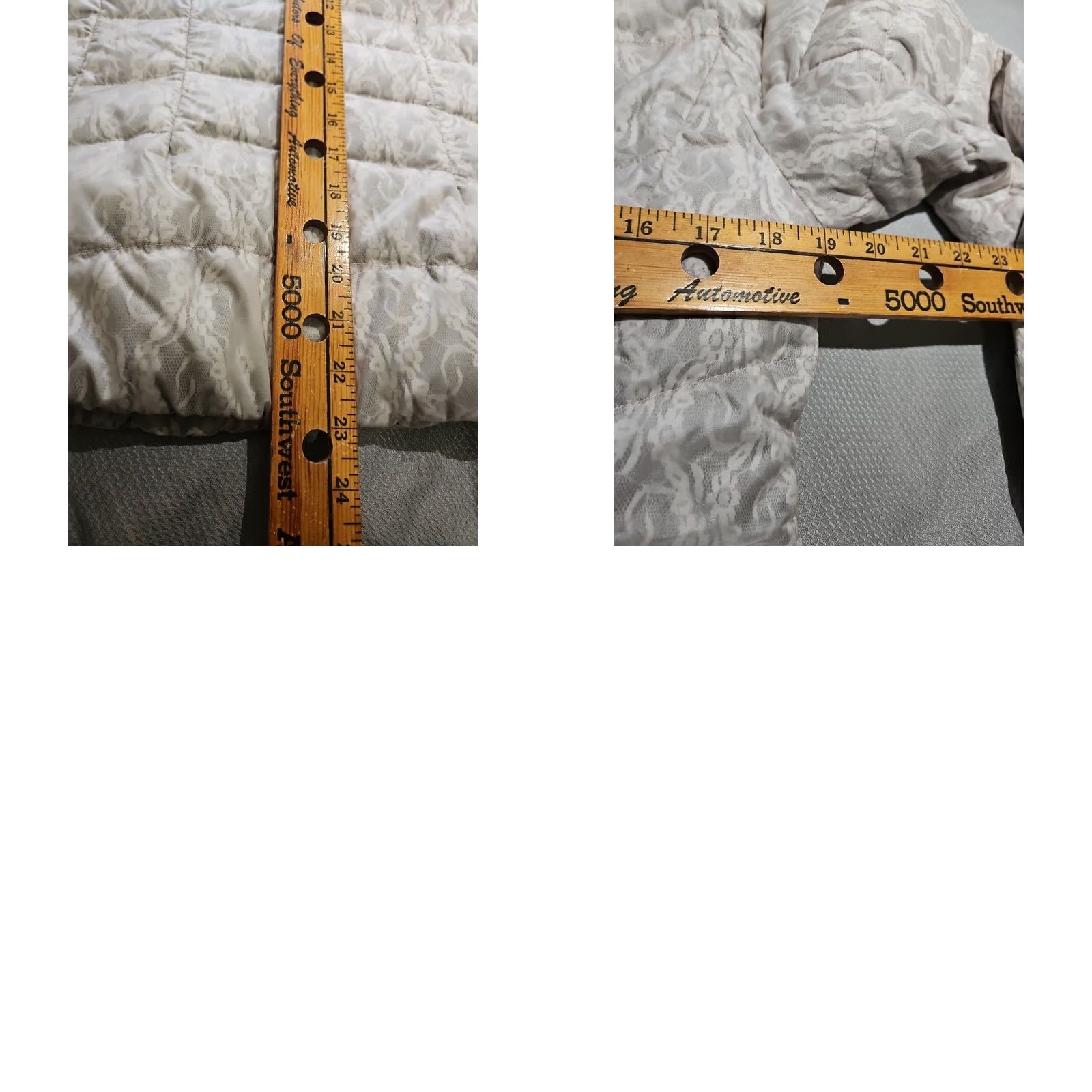 Eddie Bauer VINTAGE Eddie Bauer Womens Jacket Puffer Beige Floral Lace Goose Down Motif Snap Mid-Length Zip Full Zip Pockets Full Zip Size M / US 6-8 / IT 42-44 - 9 Thumbnail