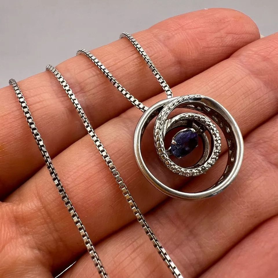 Vintage Necklace Vintage 925 Italian Sterling Silver Pendant Jewelry Size ONE SIZE - 1 Thumbnail