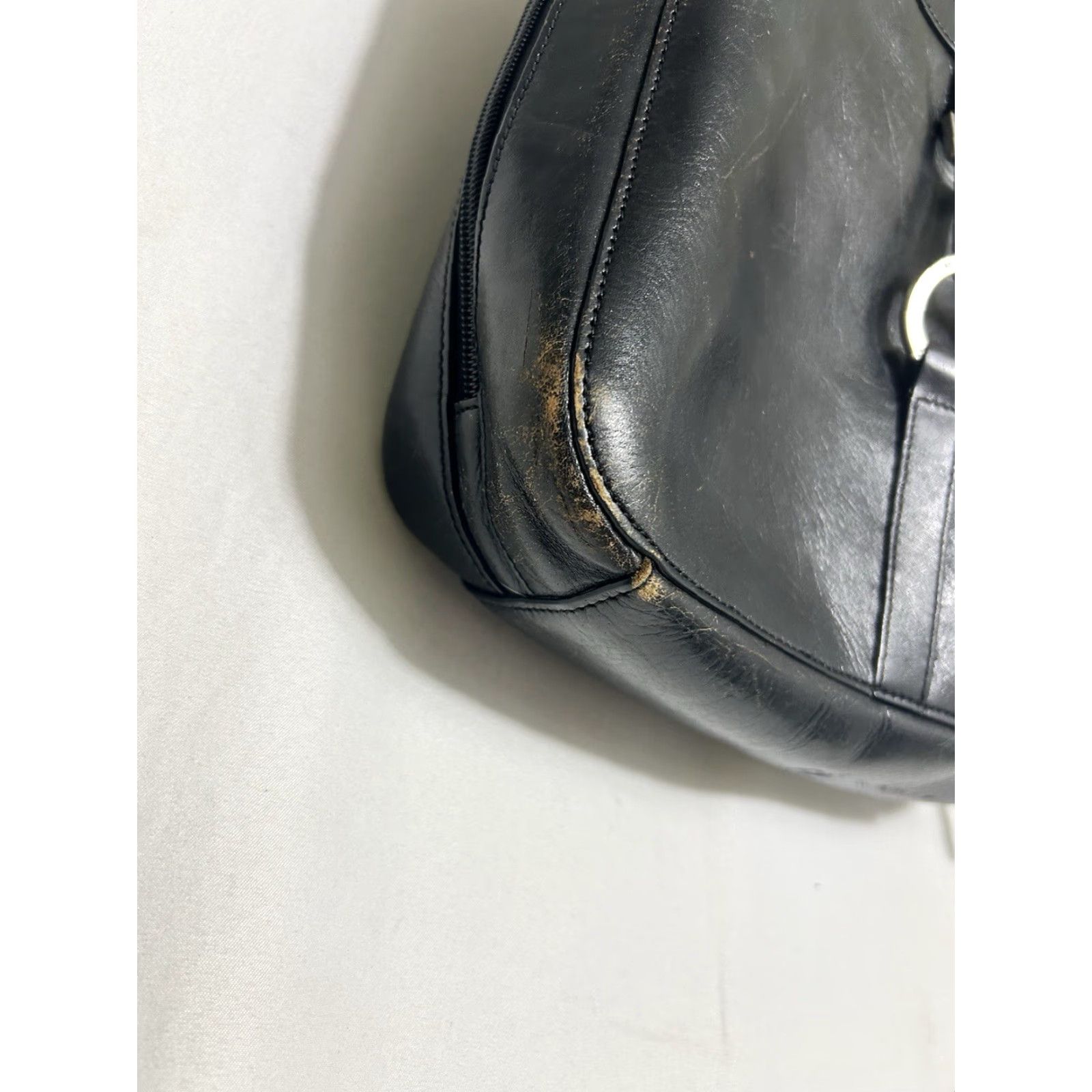 Etienne Aigner VINTAGE Etienne Aigner Black Leather Mini Backpack Purse Distressed 11x9.5x3 Women Mini Backpack Leather Distressed 11x9.5x3 Womens Size ONE SIZE - 3 Thumbnail