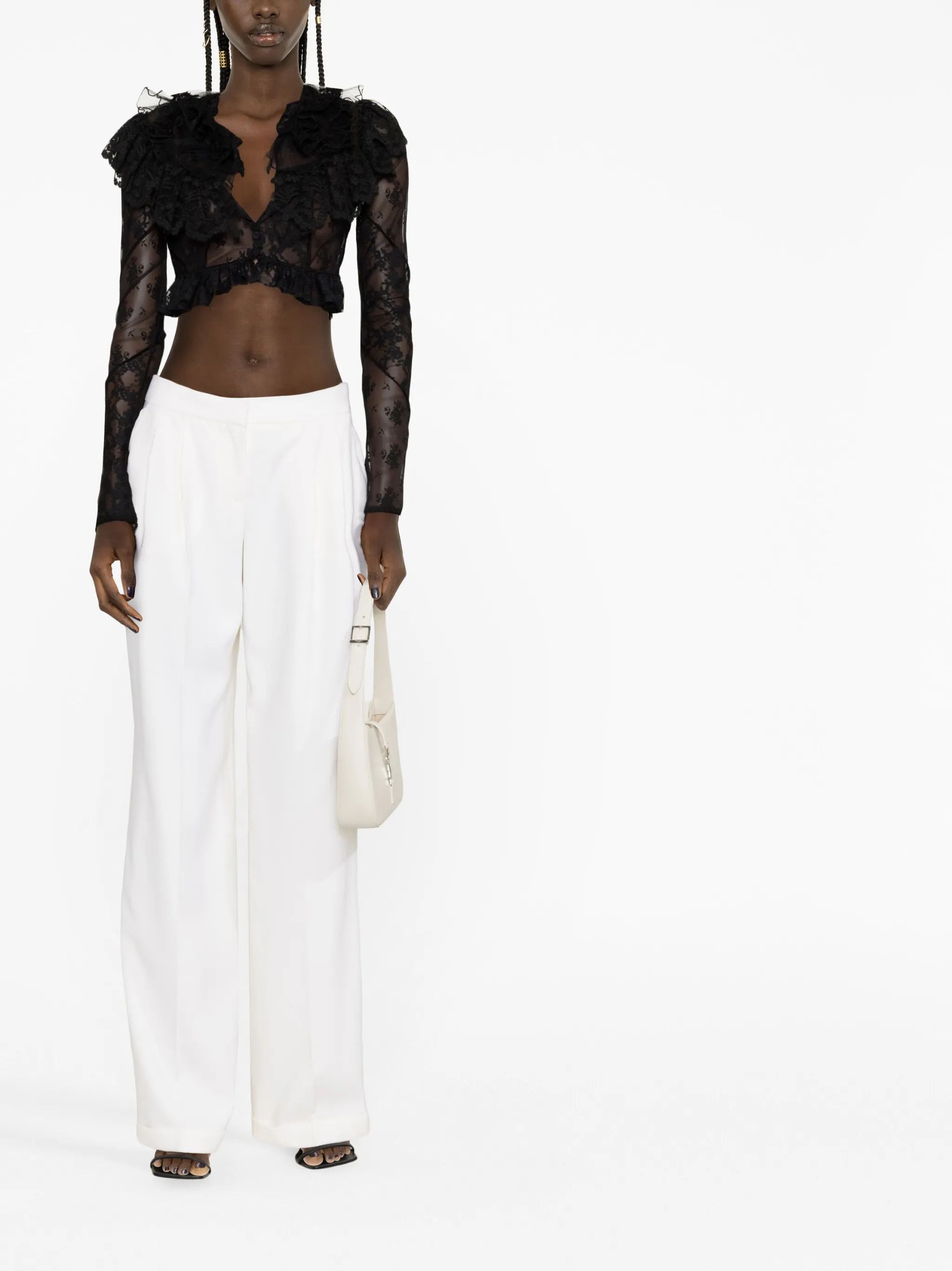 Alexander McQueen o1y0325 Pant in Ivory Size 27" / US 4 / IT 40 - 2 Thumbnail