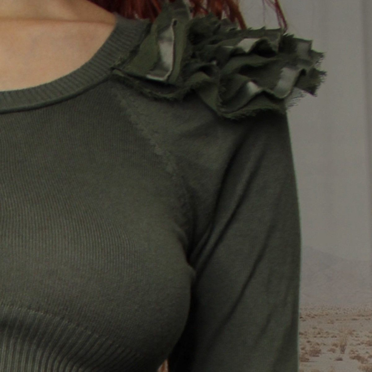 Sisley 🕰️RUFFLES SHOULDER SHRUG🕰️ Size XS / US 0-2 / IT 36-38 - 4 Thumbnail