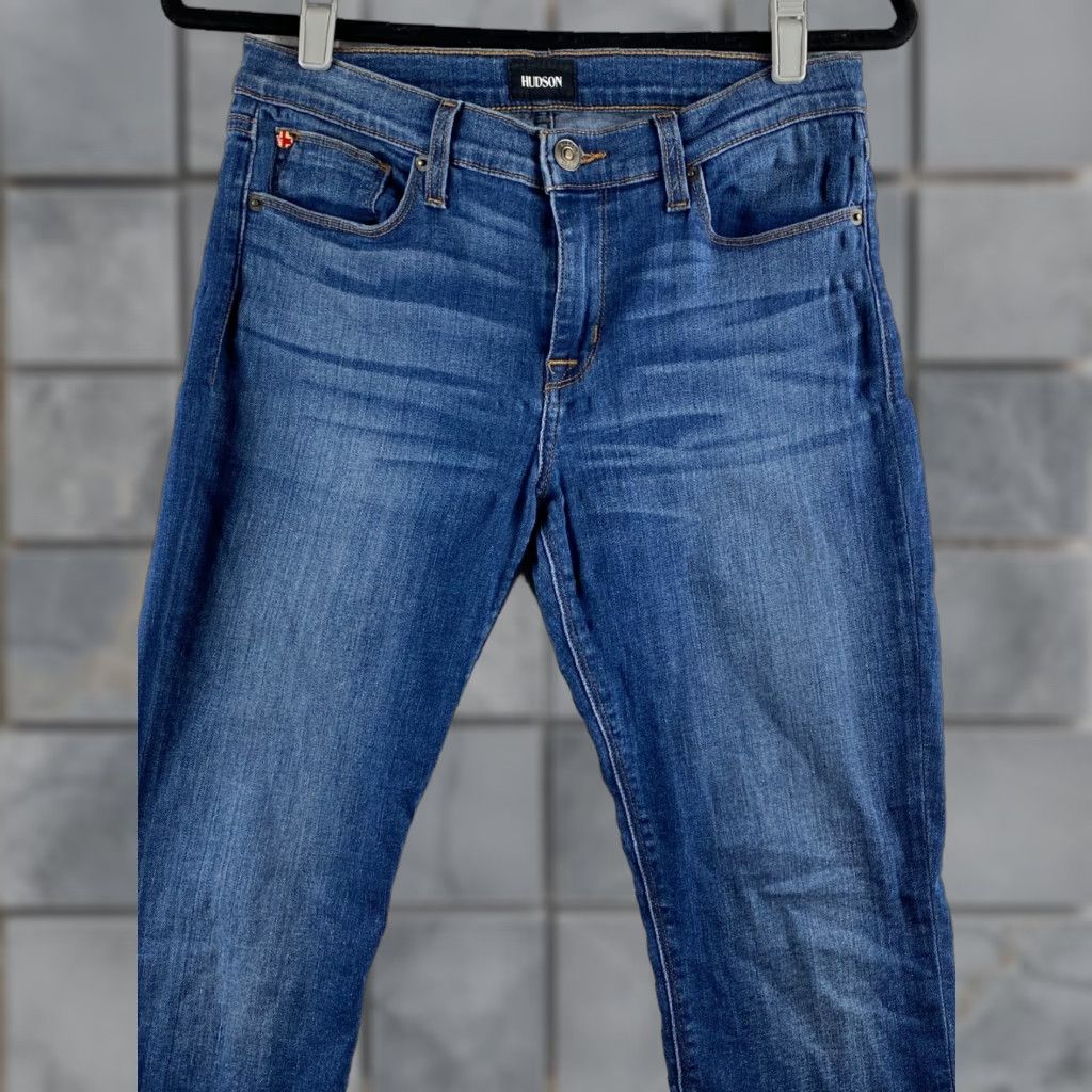 Hudson Hudson Jeans Womens 29 Ankle Tapered Stretch Distressed Denim Dark Wash 29x27 Jeans Mens? Size 29" - 1 Thumbnail