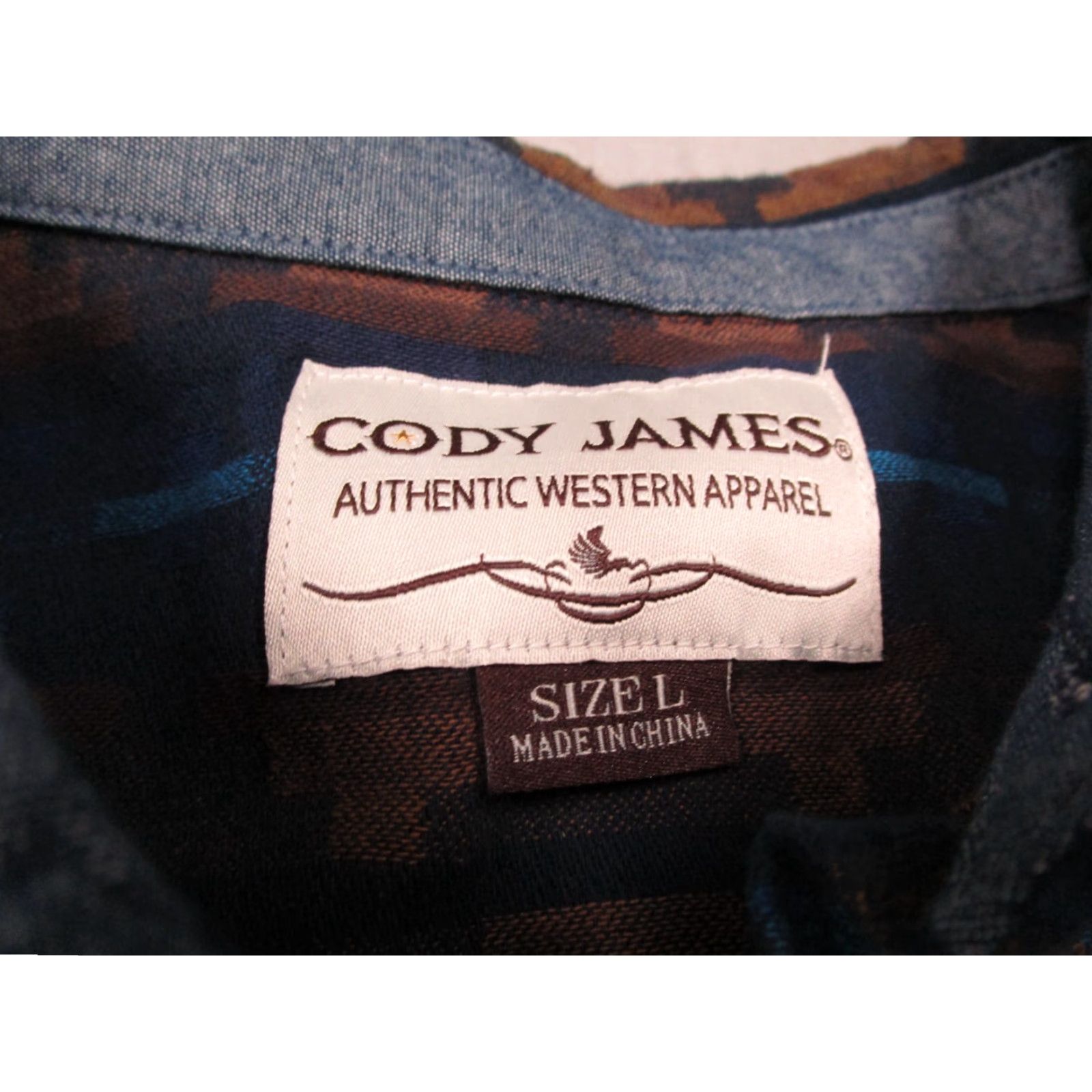 Cody James Cody James Shirt Mens Large Blue Aztec Button Up Detroit Southwest Pearl Snaps Size US L / EU 52-54 / 3 - 2 Thumbnail