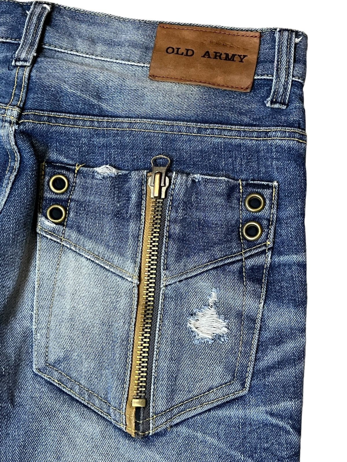 Japanese Brand SICK🔥JAPANESE BRAND OLD ARMY DISTRESSED STYLE DENIM/JEANS Size US 32 / EU 48 - 10 Thumbnail