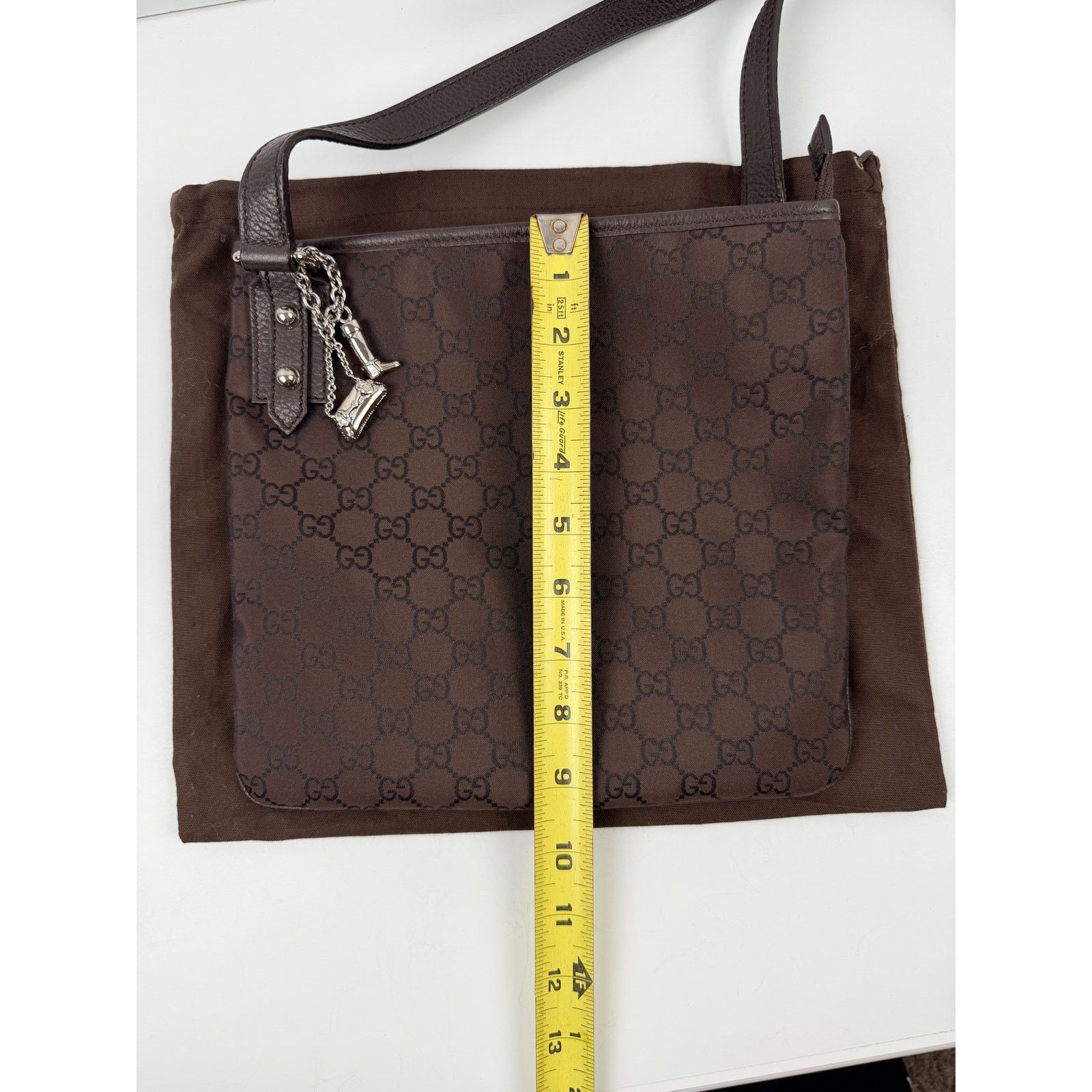 Gucci Gucci Monogram Jolicoeur Charm Messenger Crossbody brown bag Size ONE SIZE - 6 Thumbnail