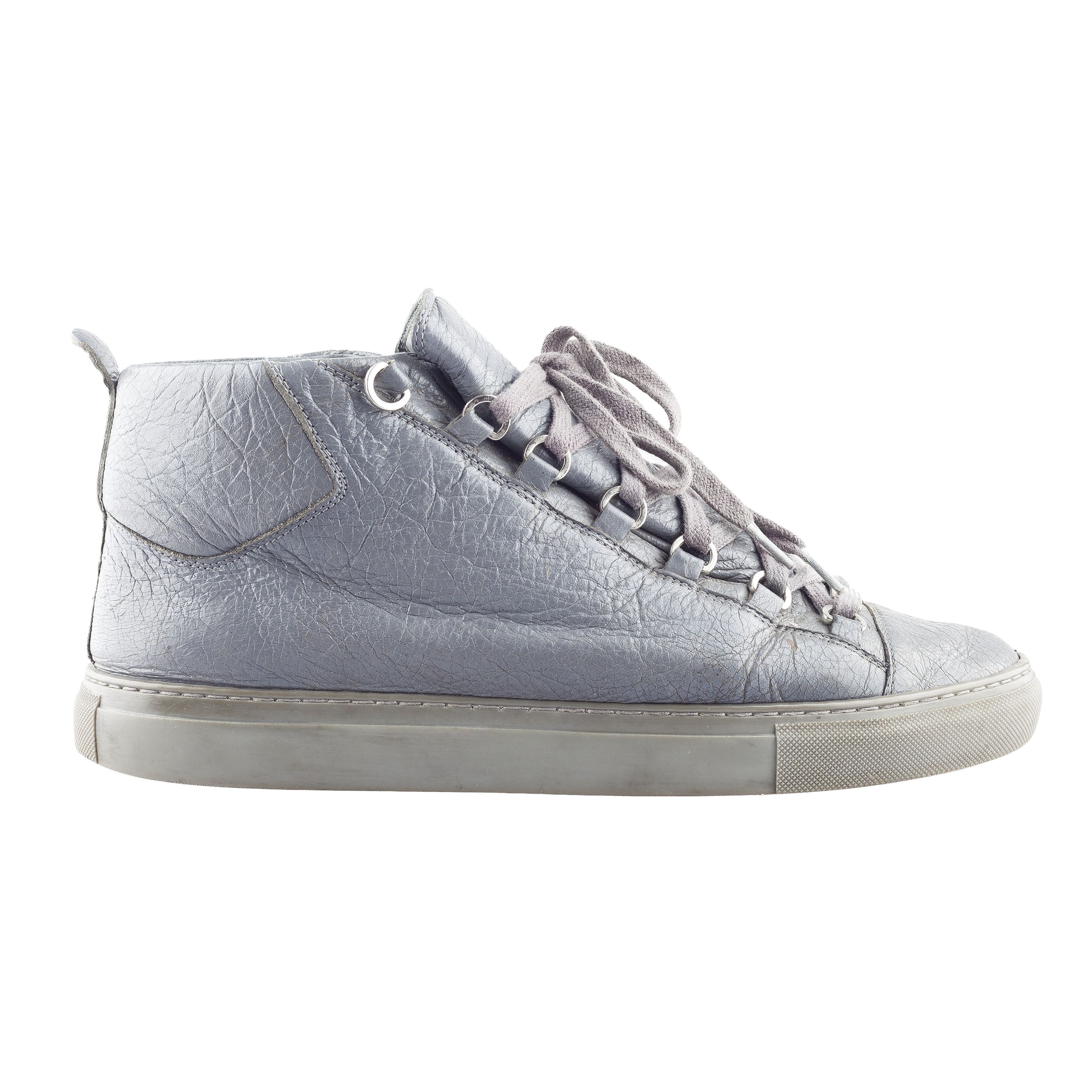 Balenciaga Balenciaga Arena Low Grey Leather Shoes Size US 10 / EU 43 - 3 Thumbnail
