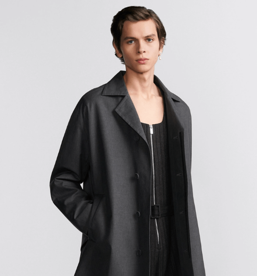 Dior o1w1db10525 443C35 Coat with Rear Martingale Belt in Gray Size US M / EU 48-50 / 2 - 4 Thumbnail